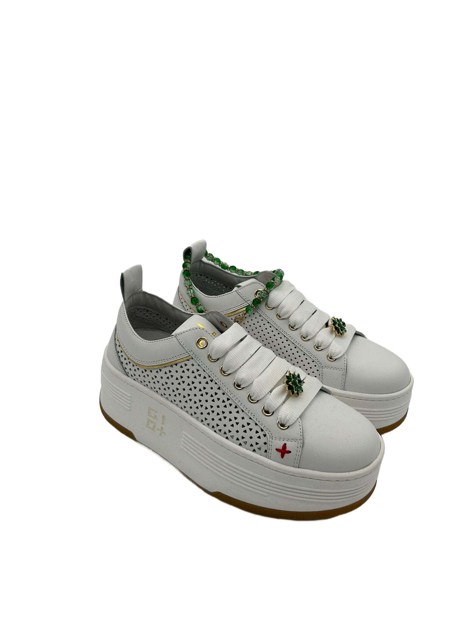 Sneaker pelle donna GIO+ PIA 52 combi Cuore Bianca