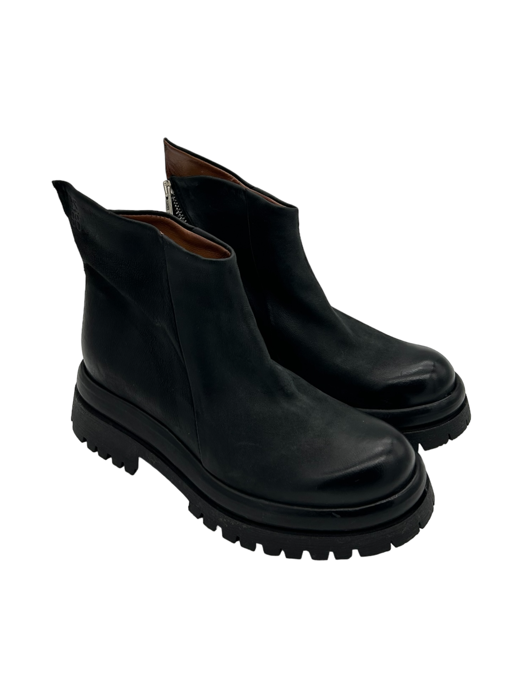 Anfibio pelle donna AS98 Nero - B51215 -