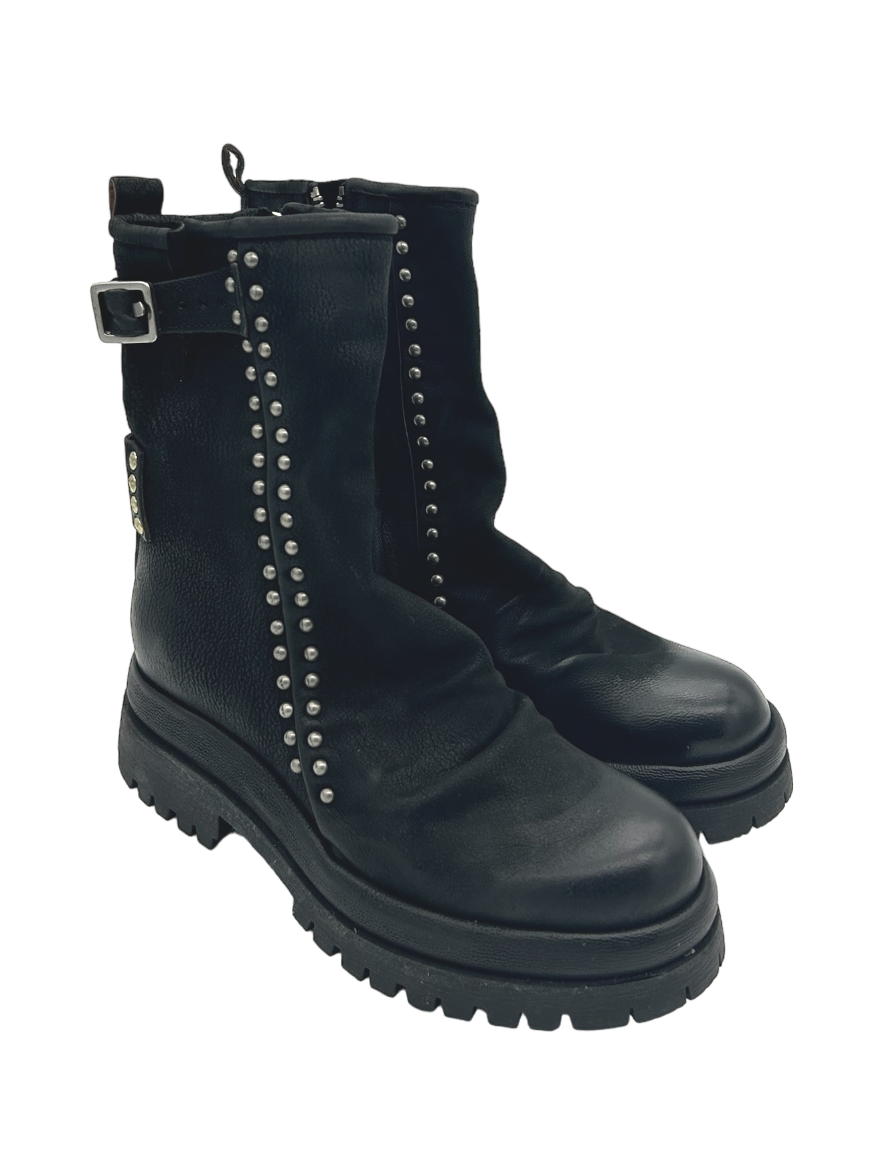 Anfibio pelle donna AS98 Nero - B51218 -