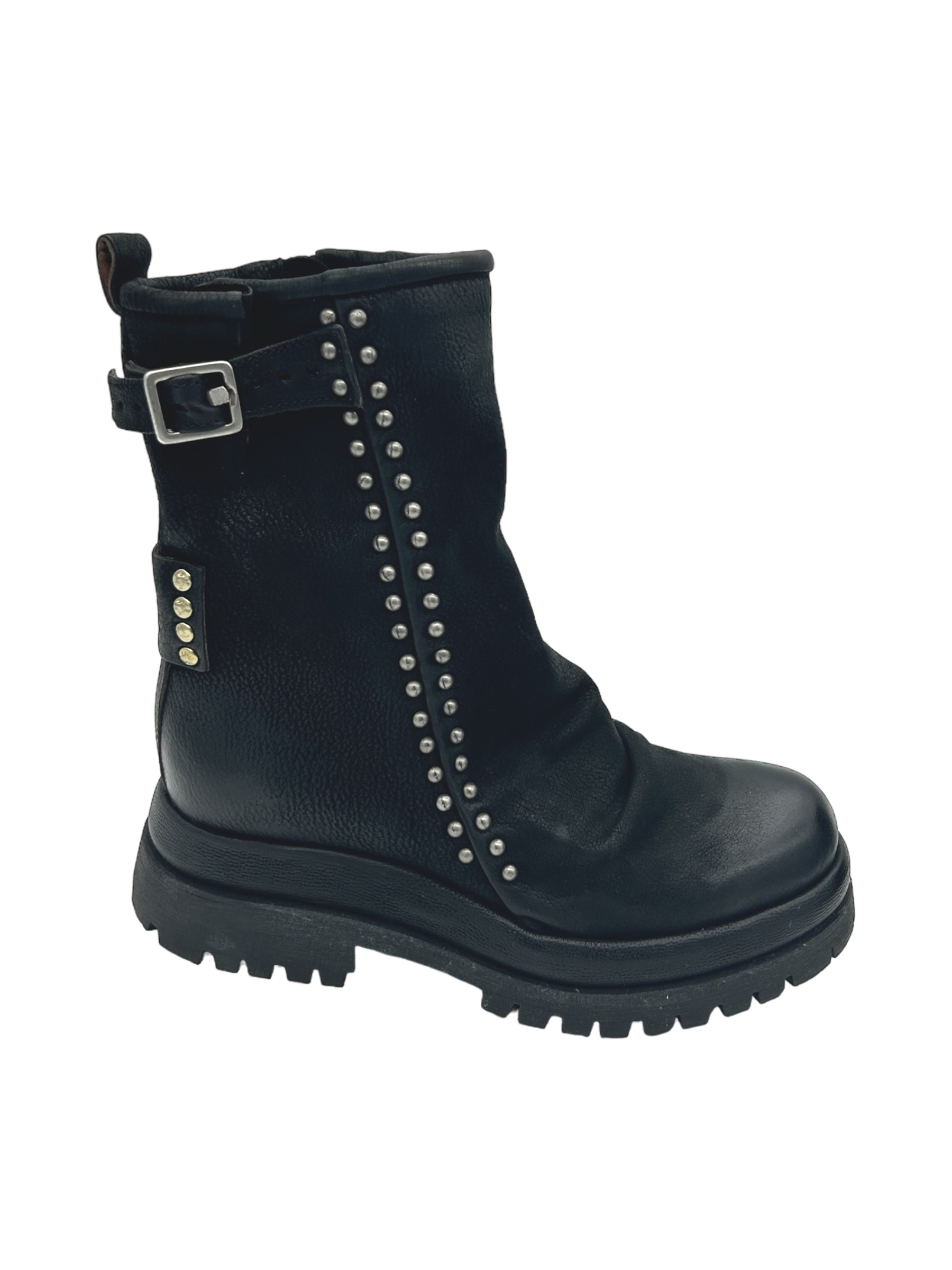 Anfibio pelle donna AS98 Nero - B51218 -
