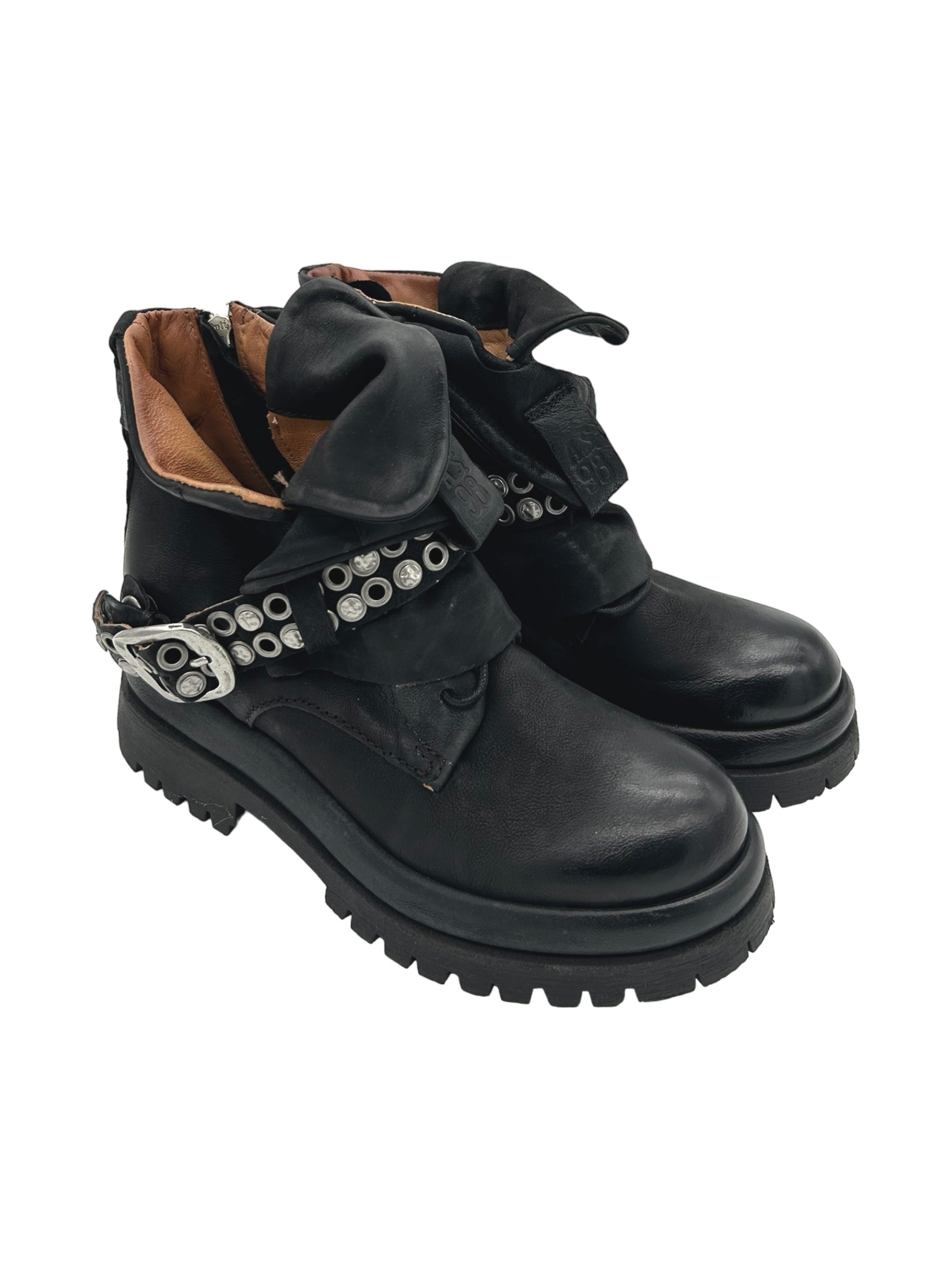 Anfibio pelle donna AS98 Nero - B51221 -