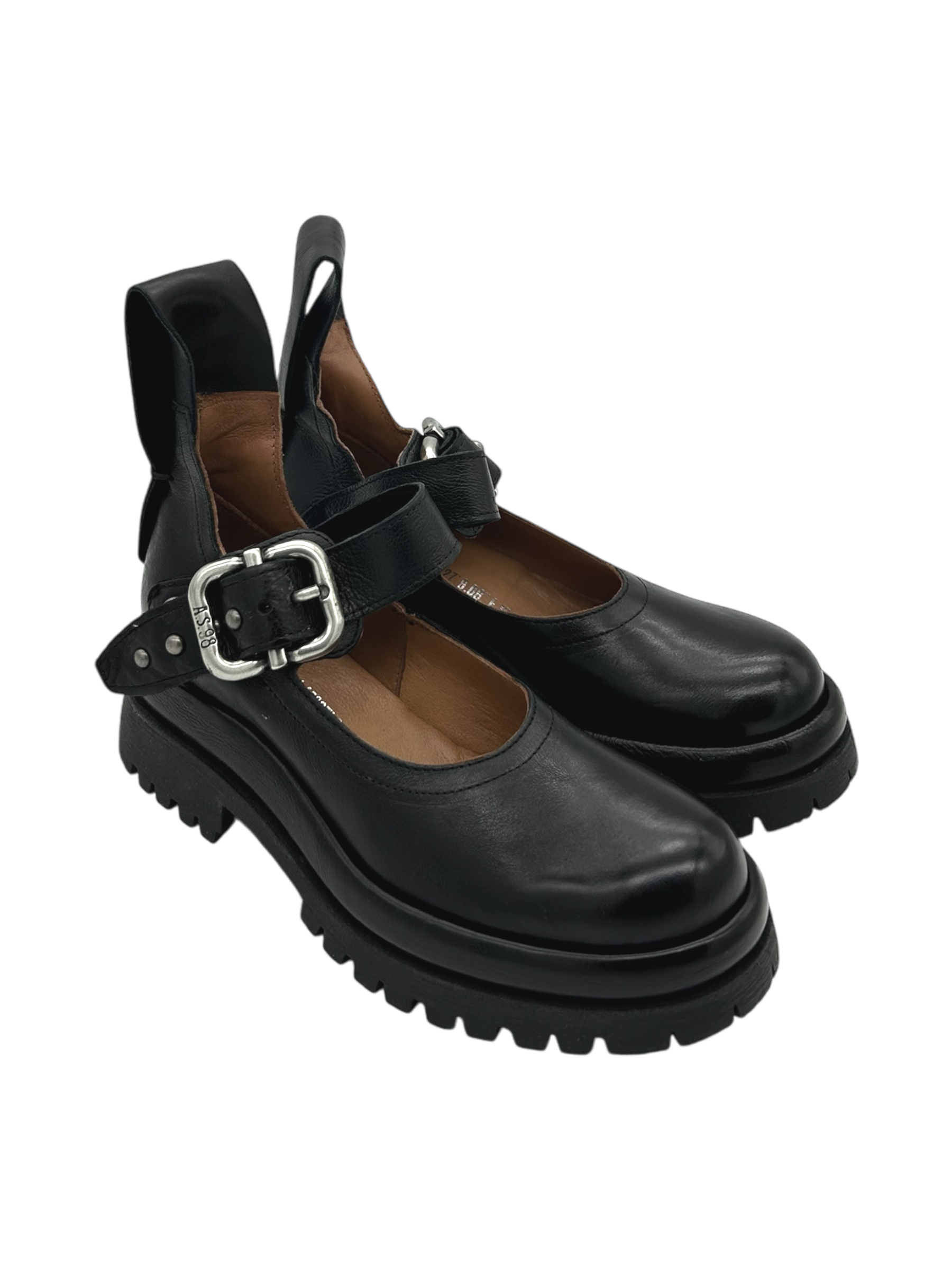Ballerina pelle donna AS98 Nero - B51122 -