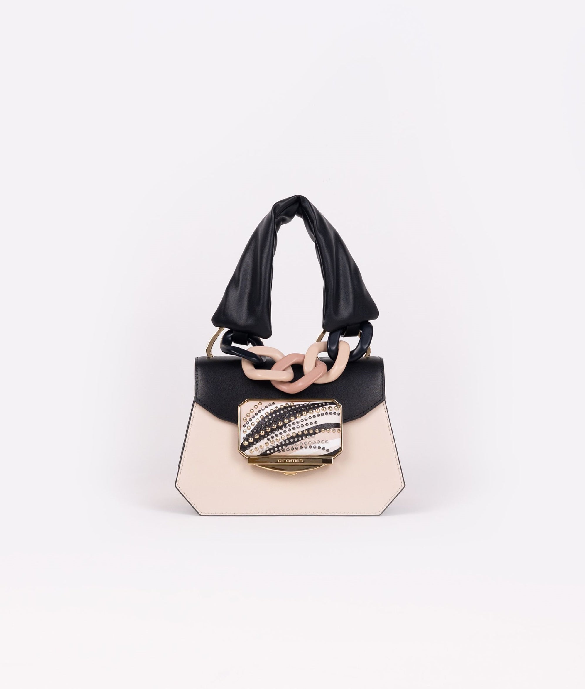 Borsa donna in pelle Cromia Nero Beige - 1405645 -