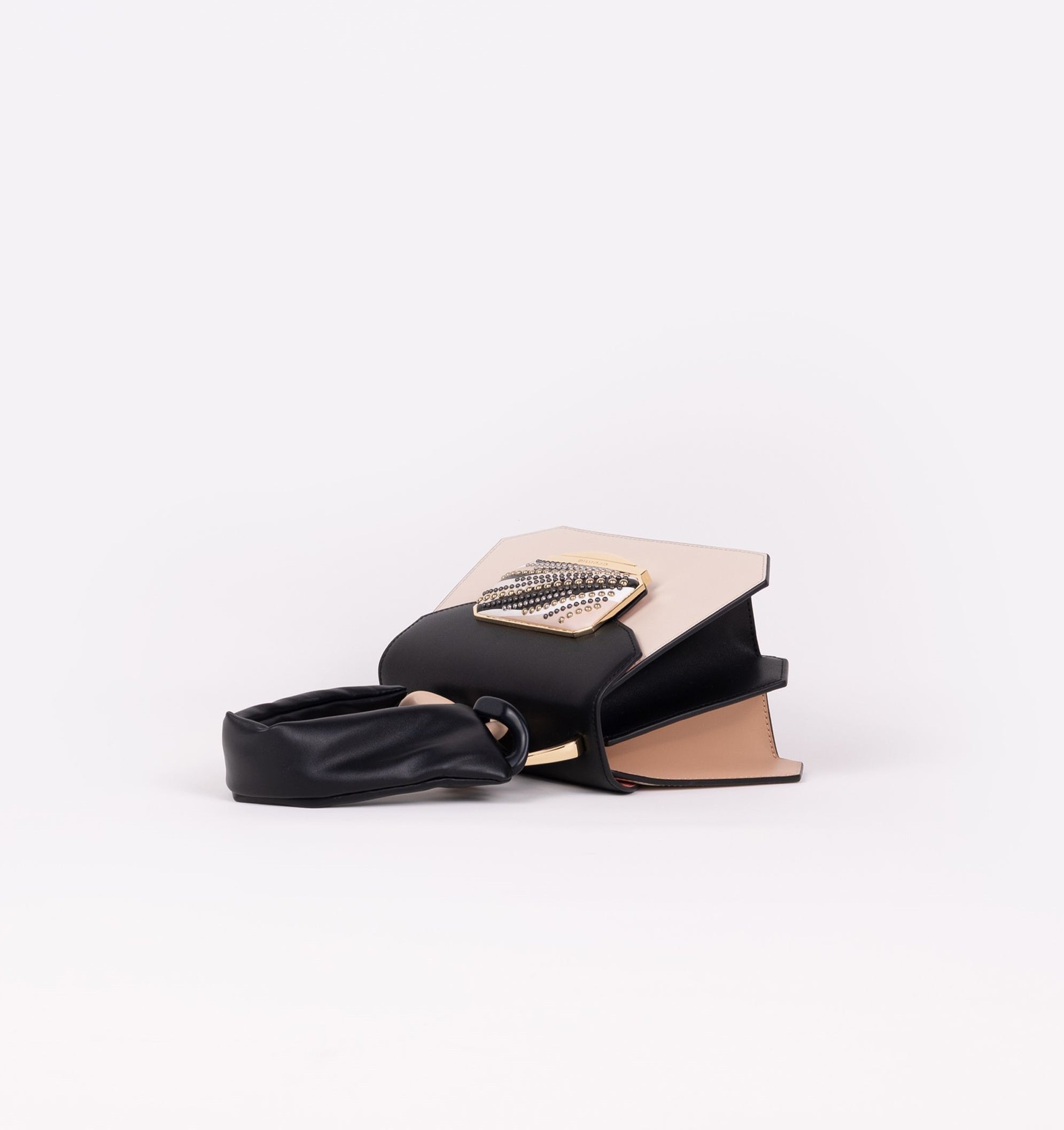 Borsa donna in pelle Cromia Nero Beige - 1405645 -