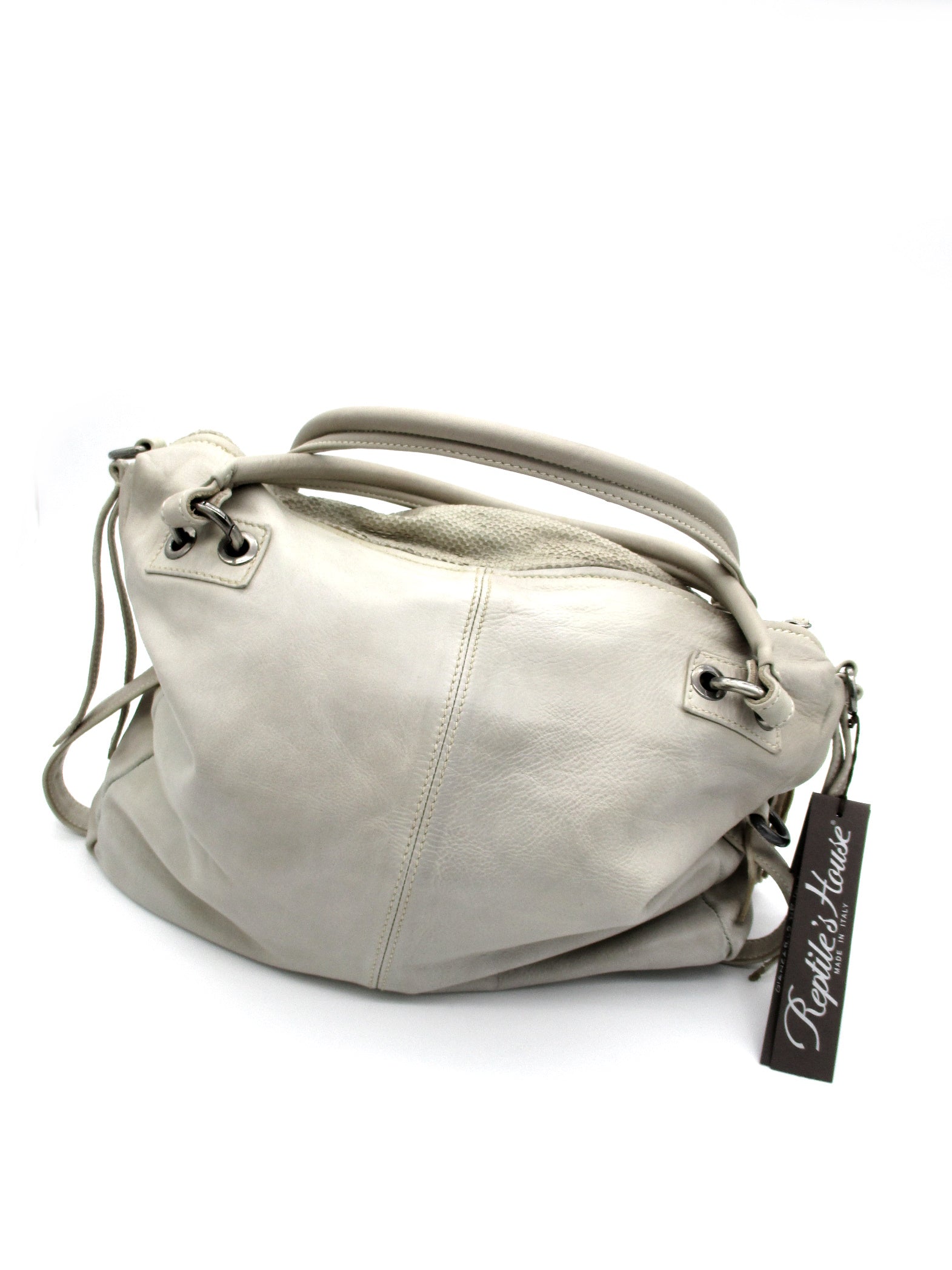 Borsa donna in pelle Reptile's House's Ravello Avorio