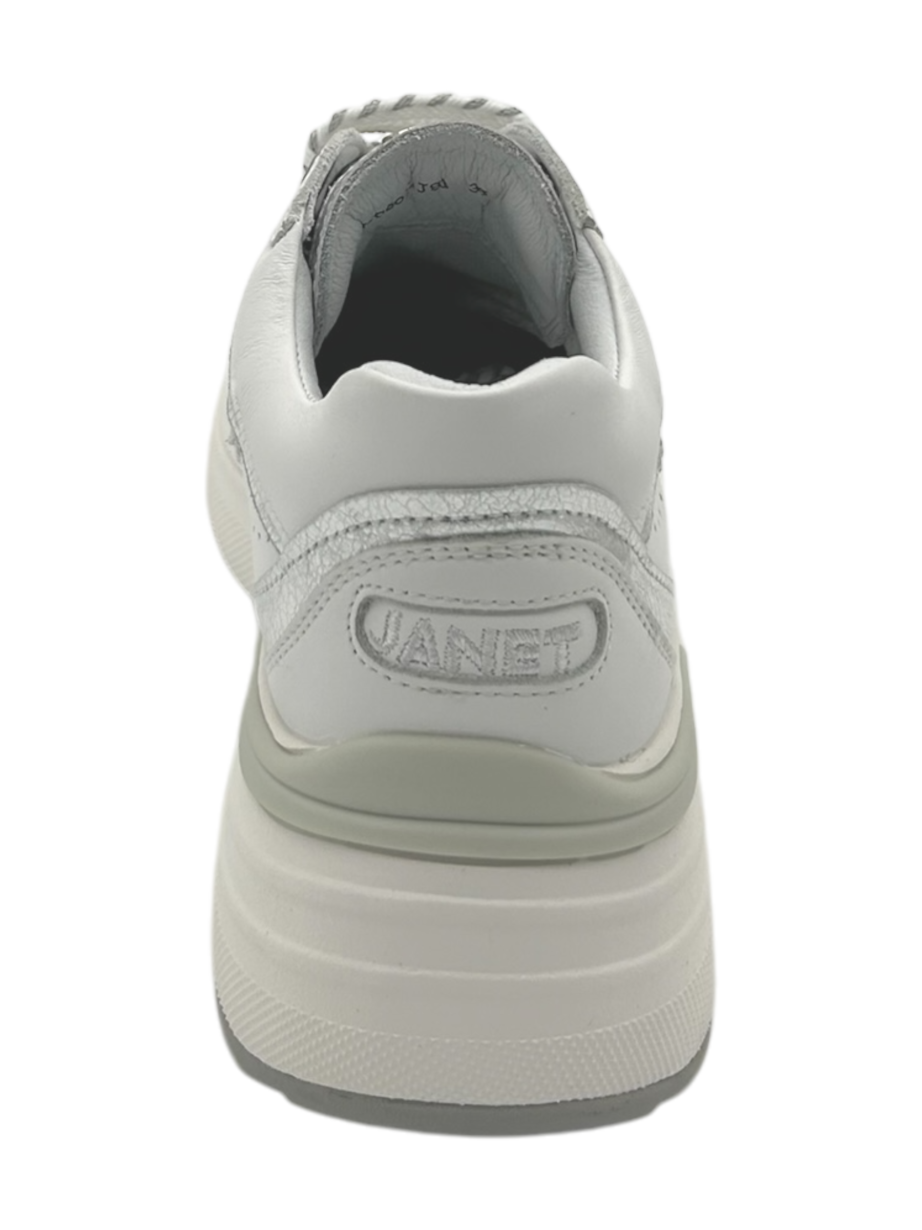 Sneakers pelle donna Janet & Janet White-Silver - Firenze 060 -