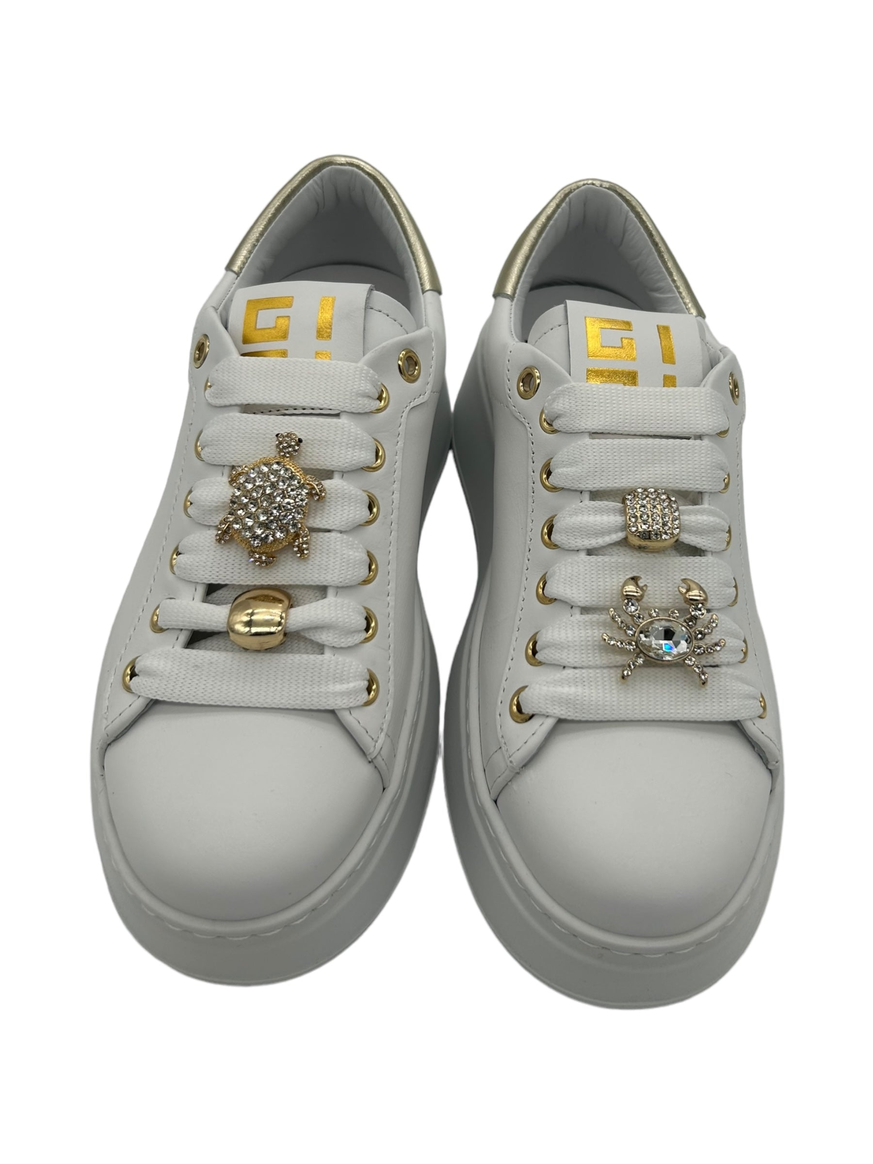 Sneaker pelle donna GIO+ Combi Bianco Tarta Granchio - PIA 148A -