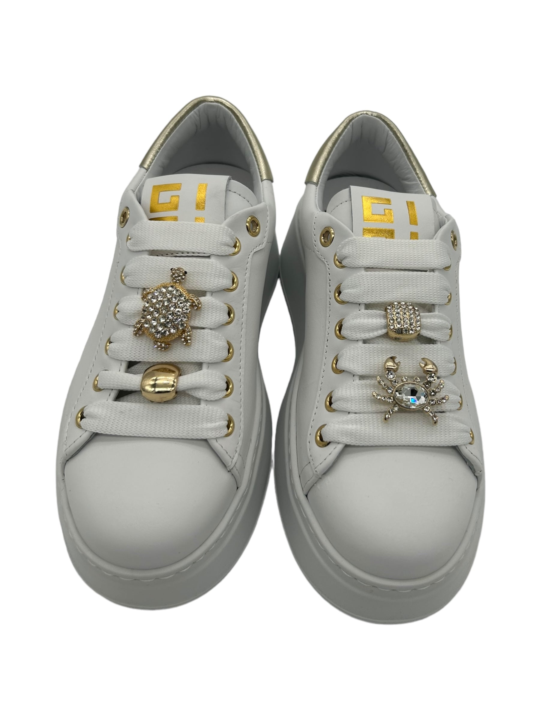 Sneaker pelle donna GIO+ Combi Bianco Tarta Granchio - PIA 148A  -