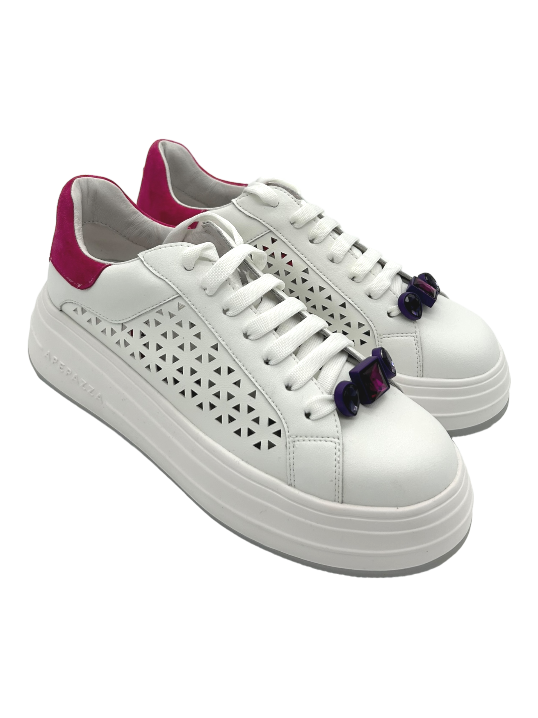 Sneakers donna Apepazza White Fuxia - Lara -