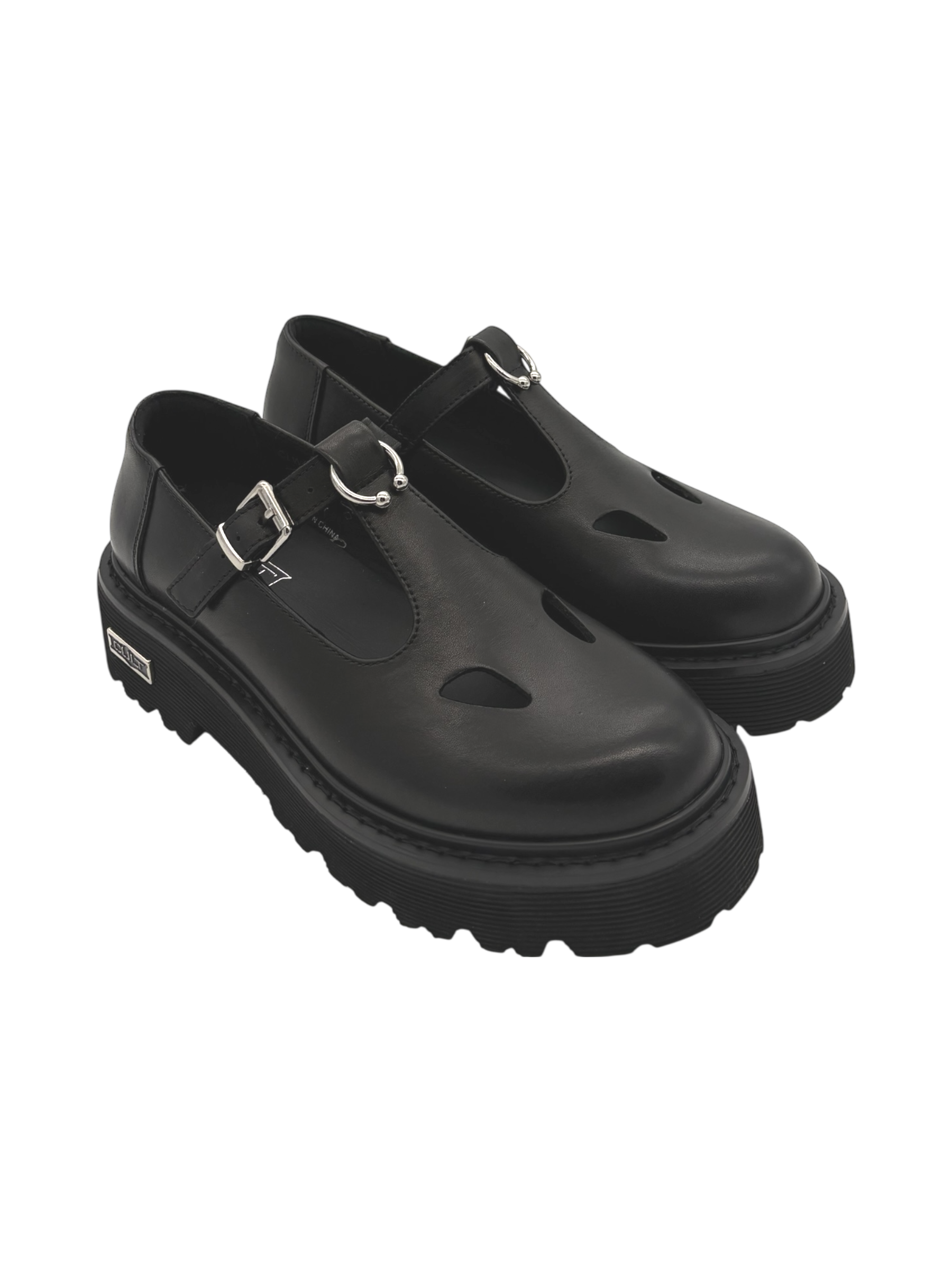 Mocassino piercing pelle donna CULT Black - 4216 -