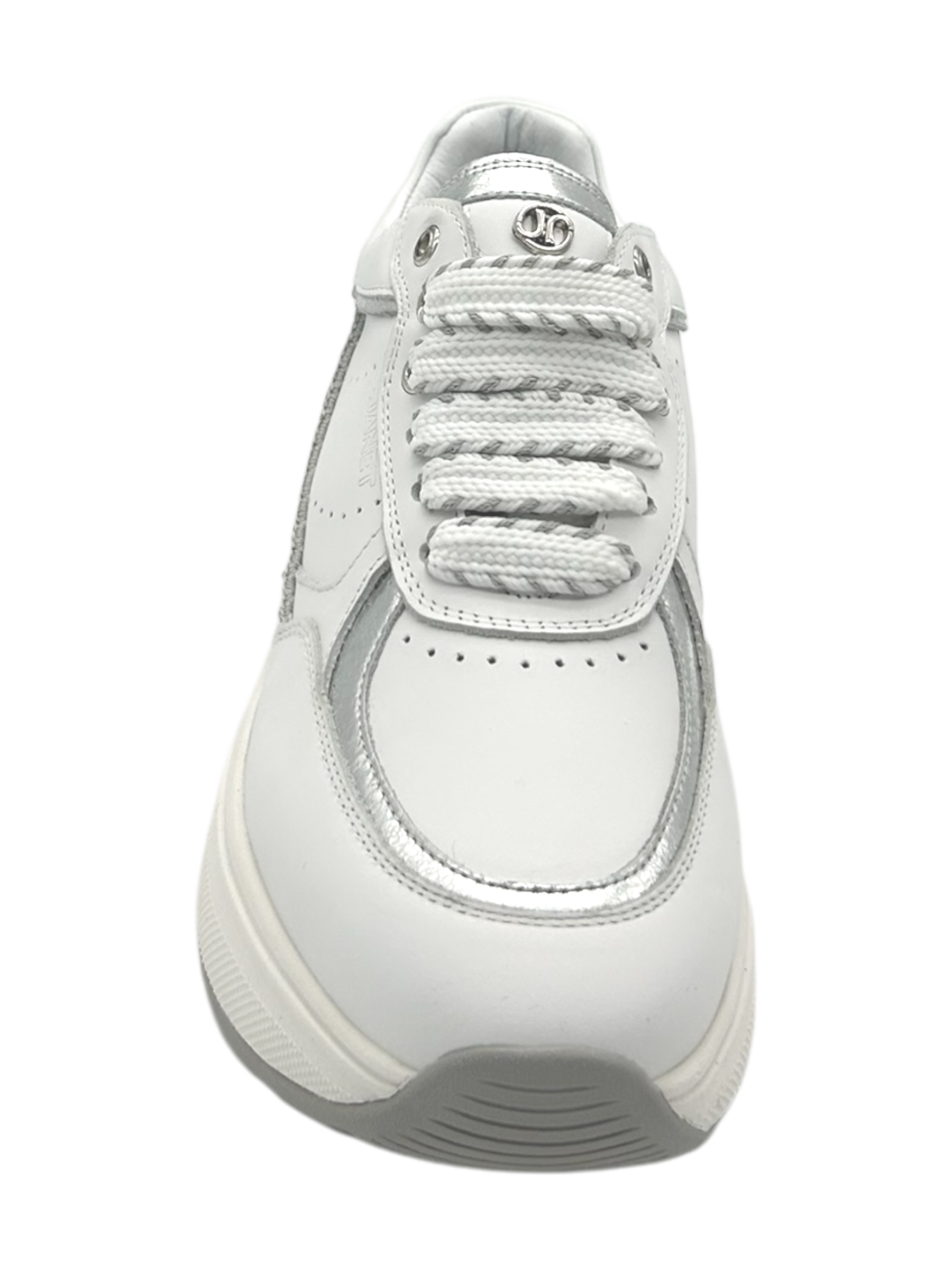 Sneakers pelle donna Janet & Janet White-Silver - Firenze 060 -