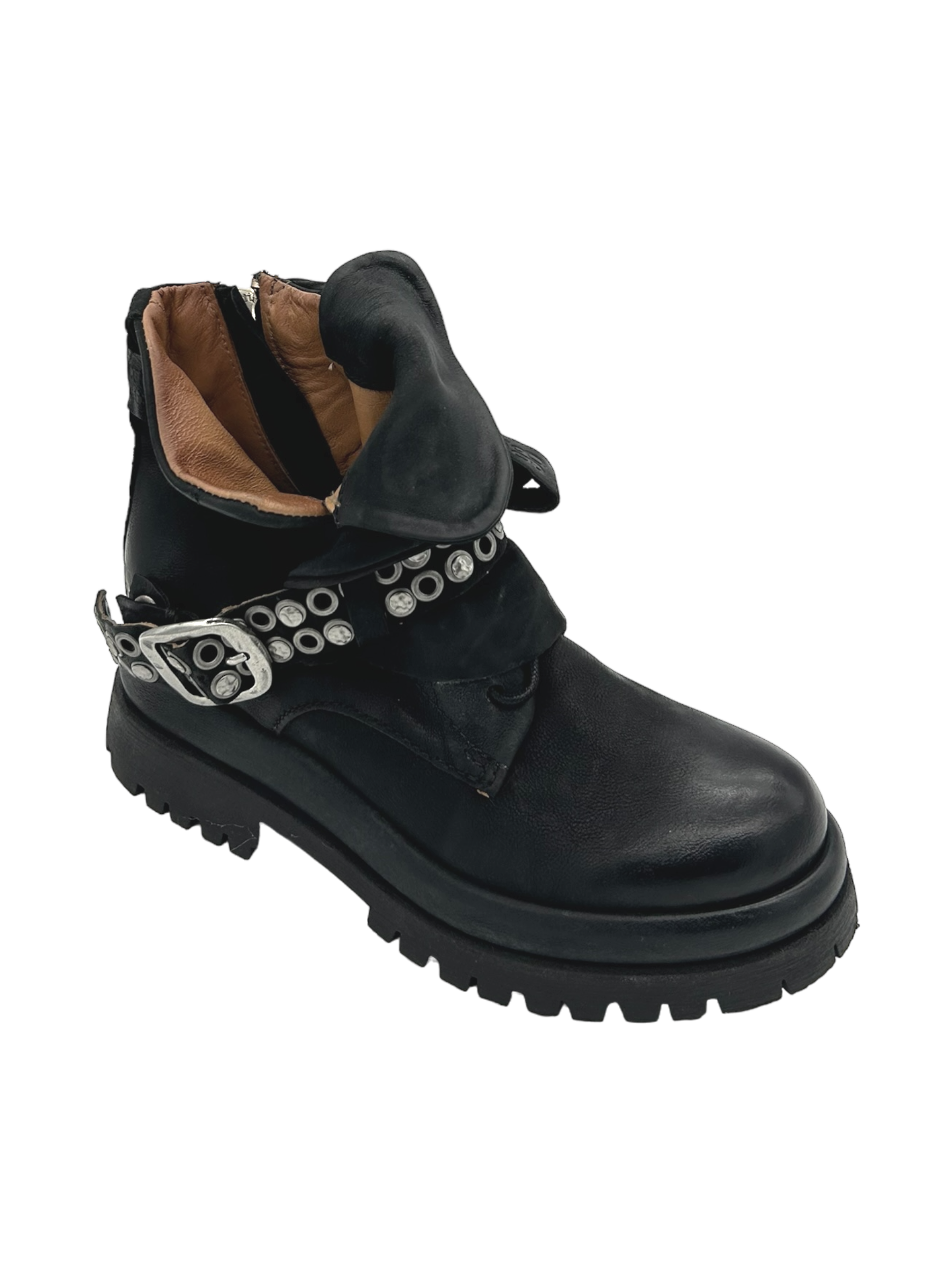 Anfibio pelle donna AS98 Nero - B51221 -