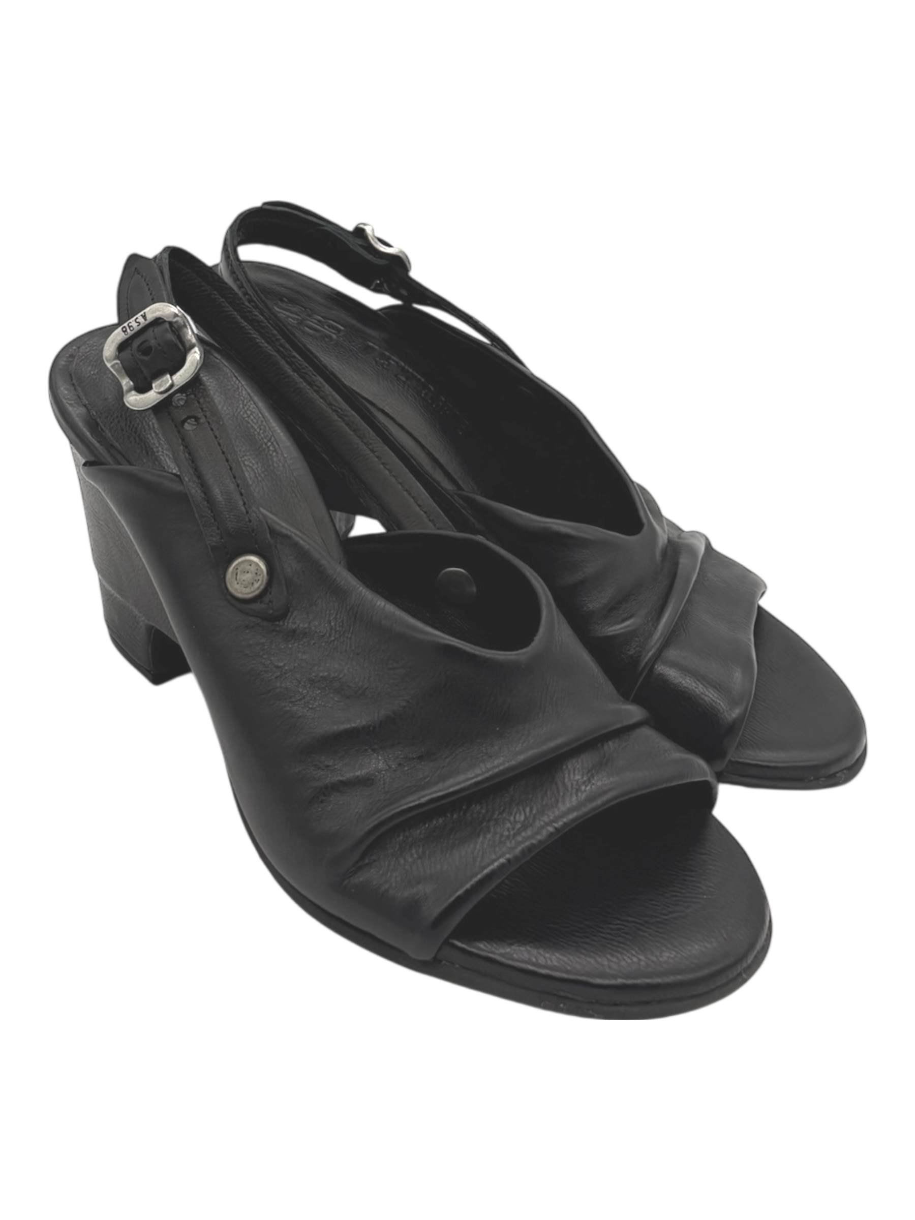 Sandalo pelle donna AS98 Black - C35001 -