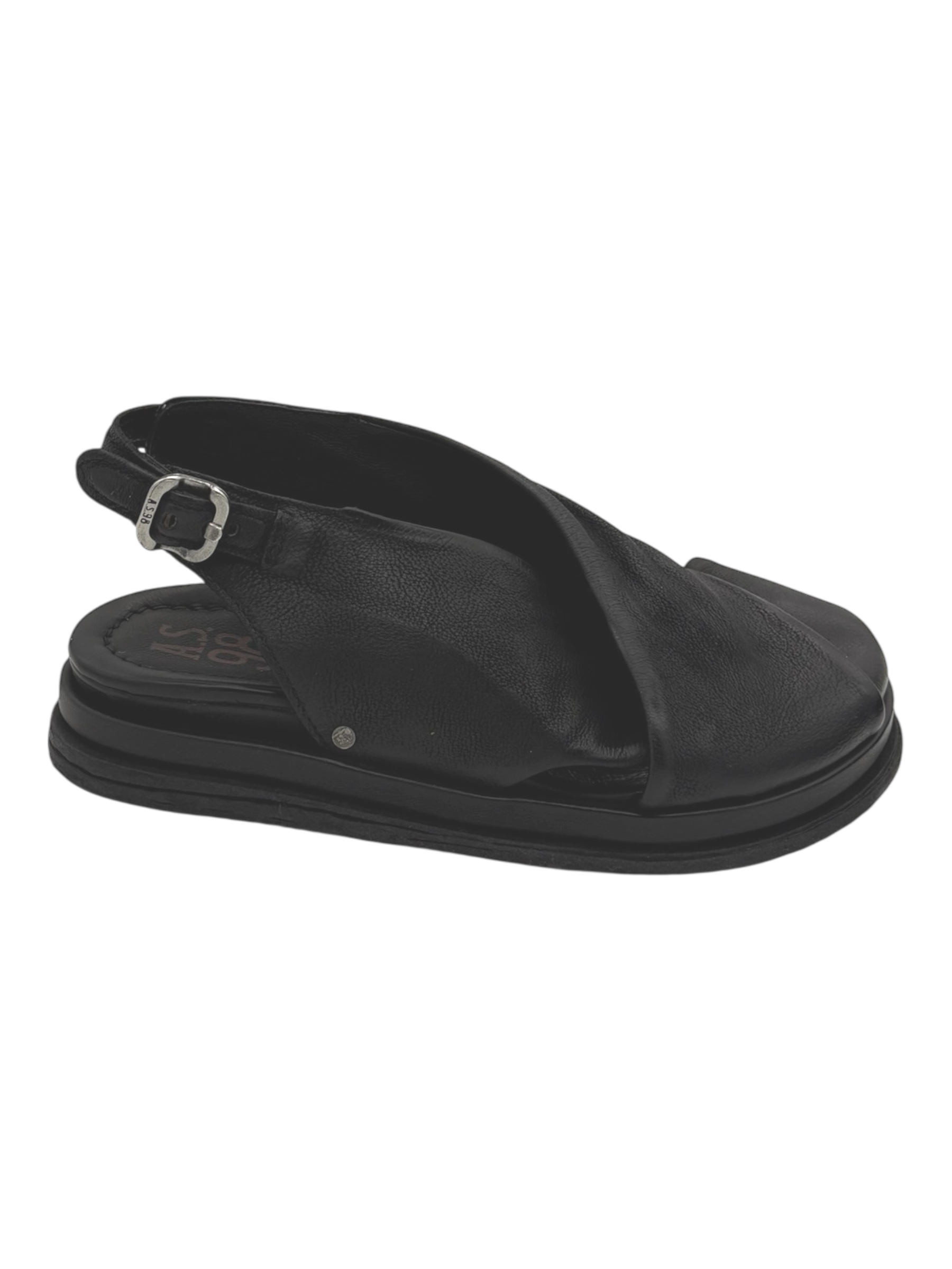 Sandalo pelle donna AS98 Black - B60021 -