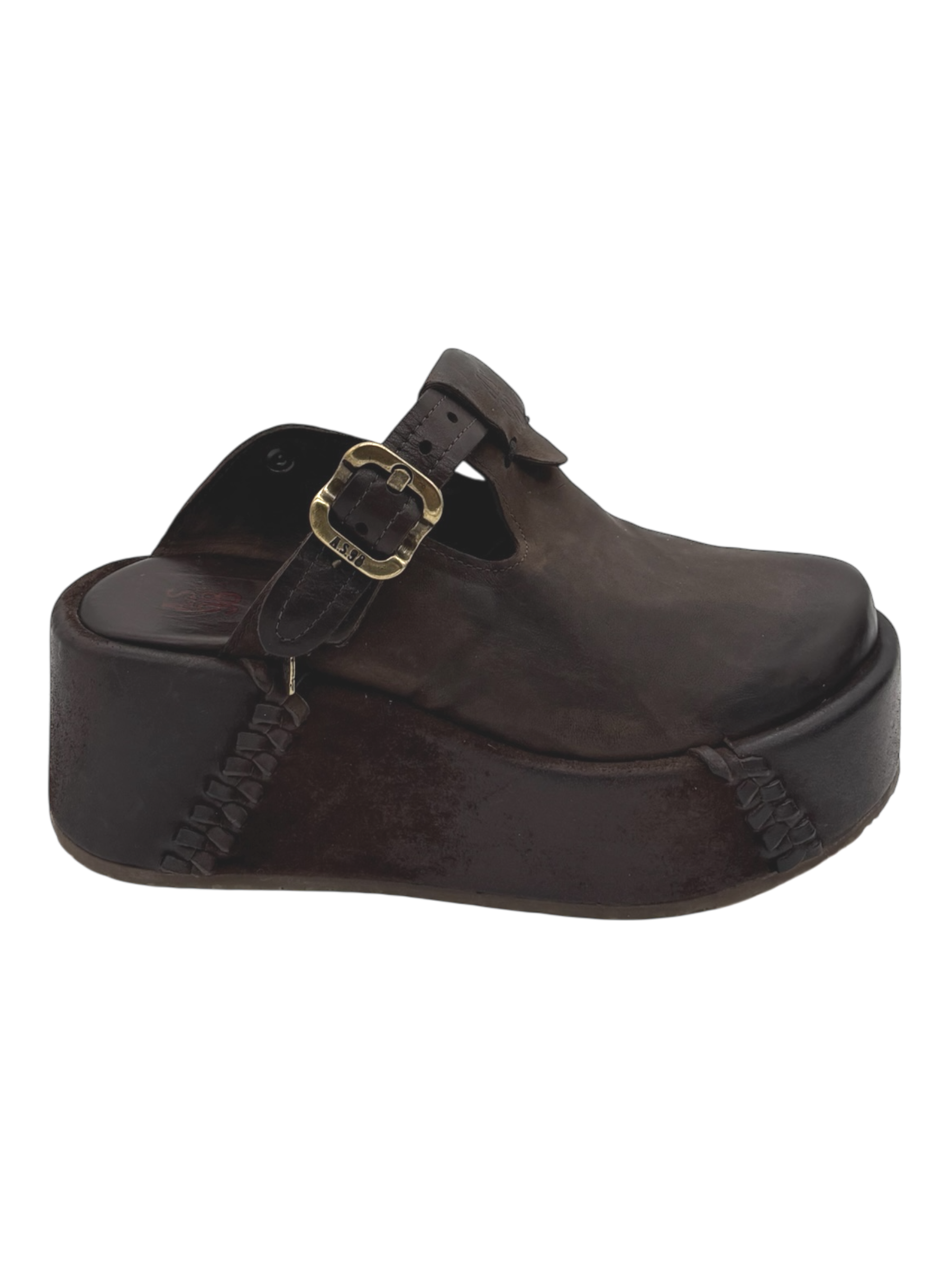 Sandalo pelle donna AS98 Ebano - B99111 -