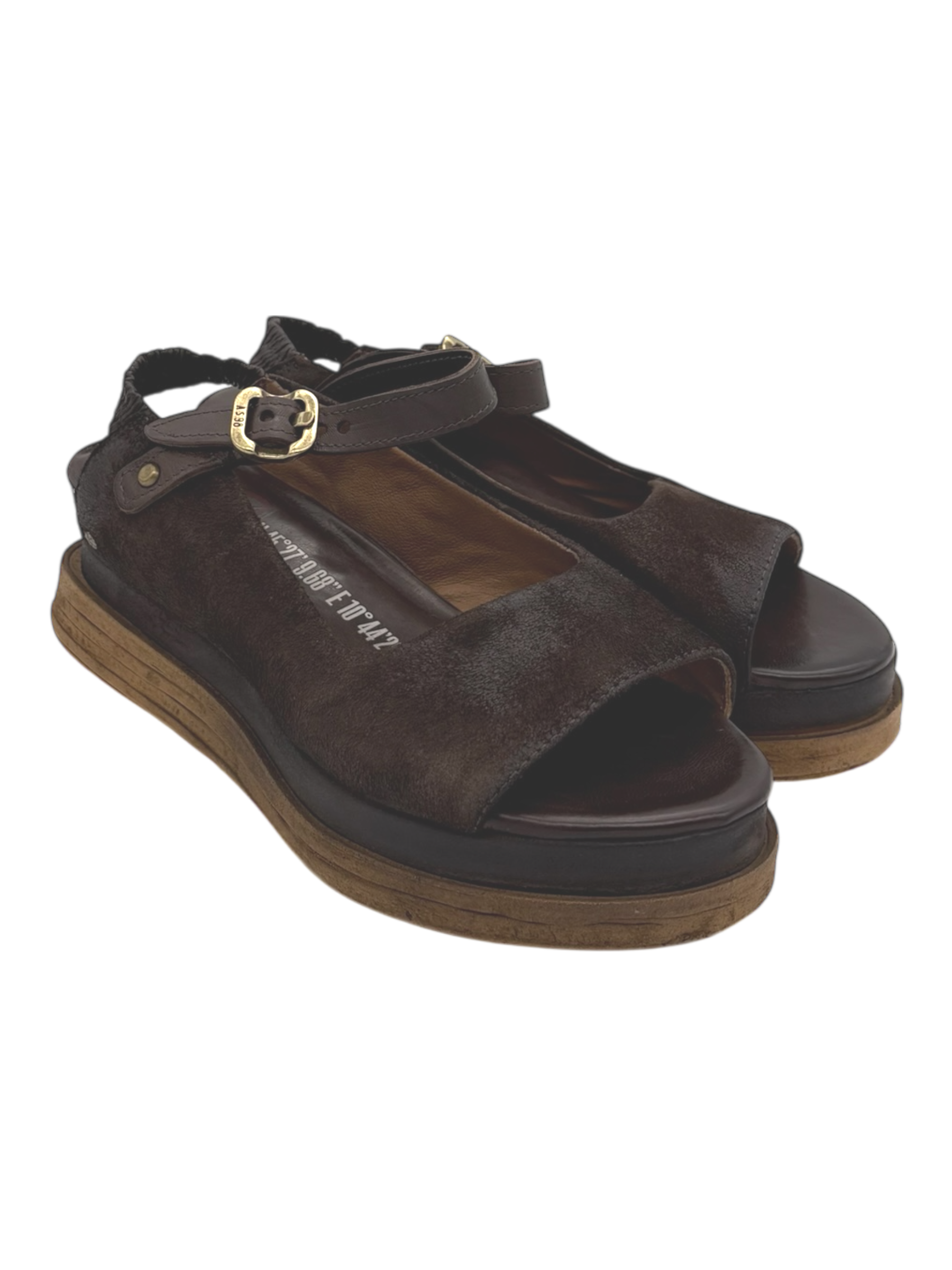 Sandalo pelle donna AS98 Ebano - A15052 -