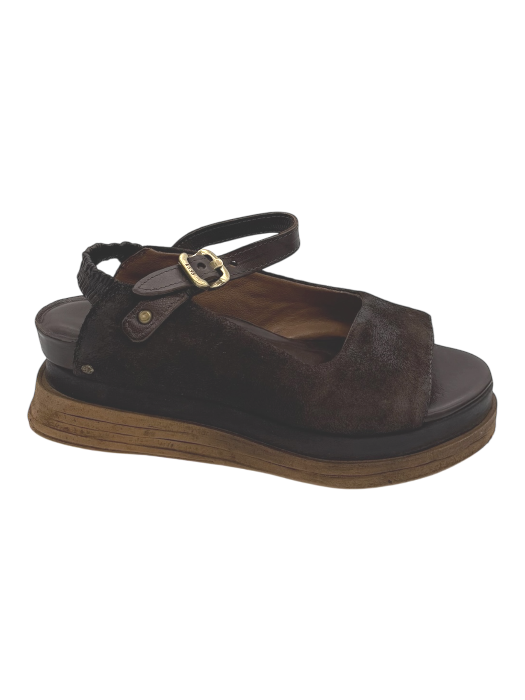 Sandalo pelle donna AS98 Ebano - A15052 -