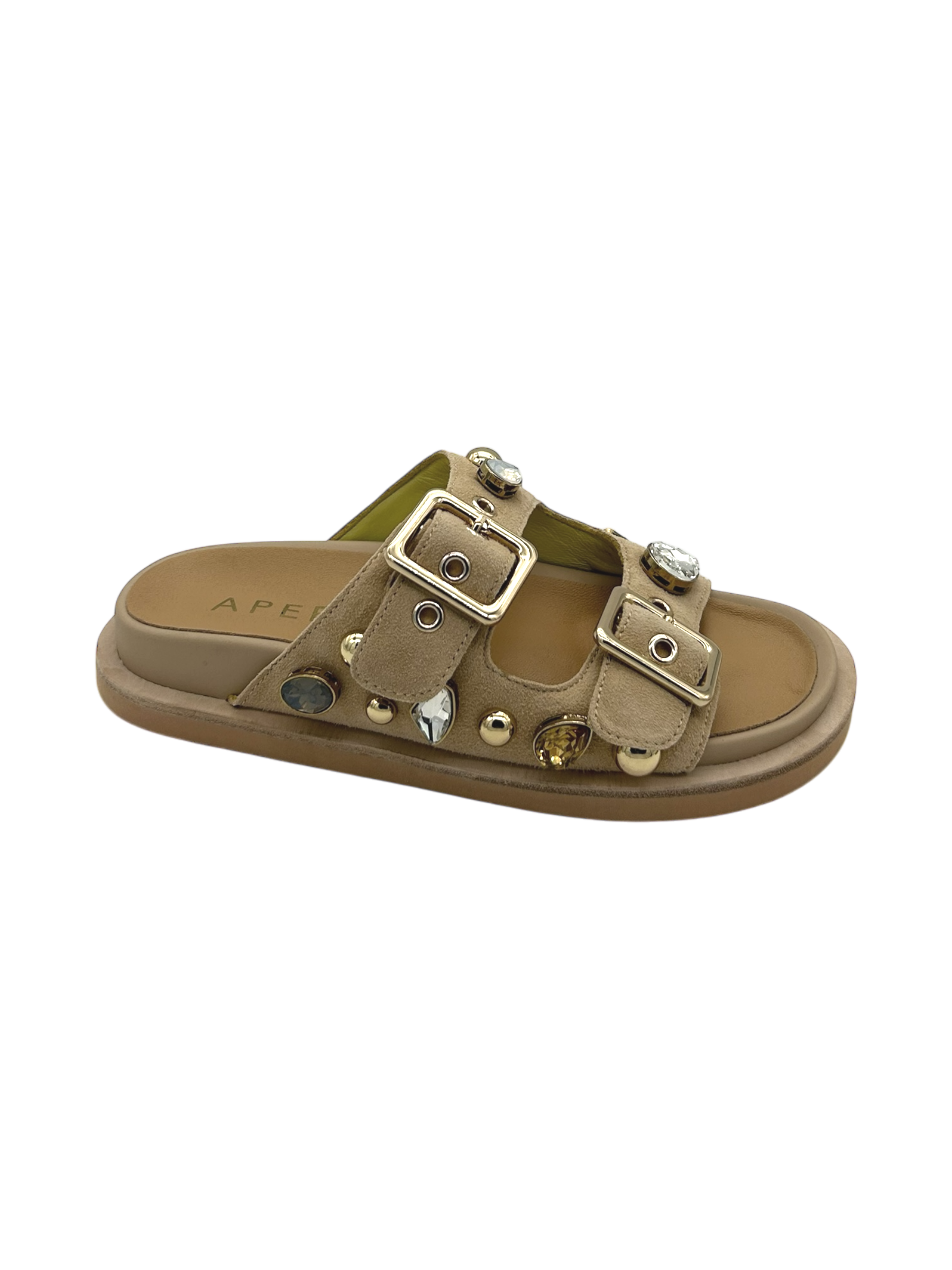 Ciabatta pelle donna Apepazza Beige - Fiore -