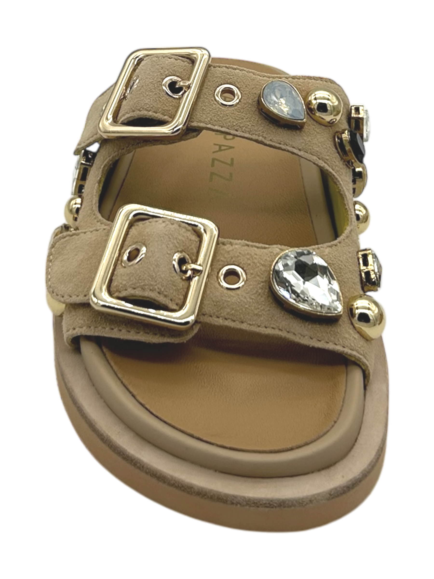 Ciabatta pelle donna Apepazza Beige - Fiore -
