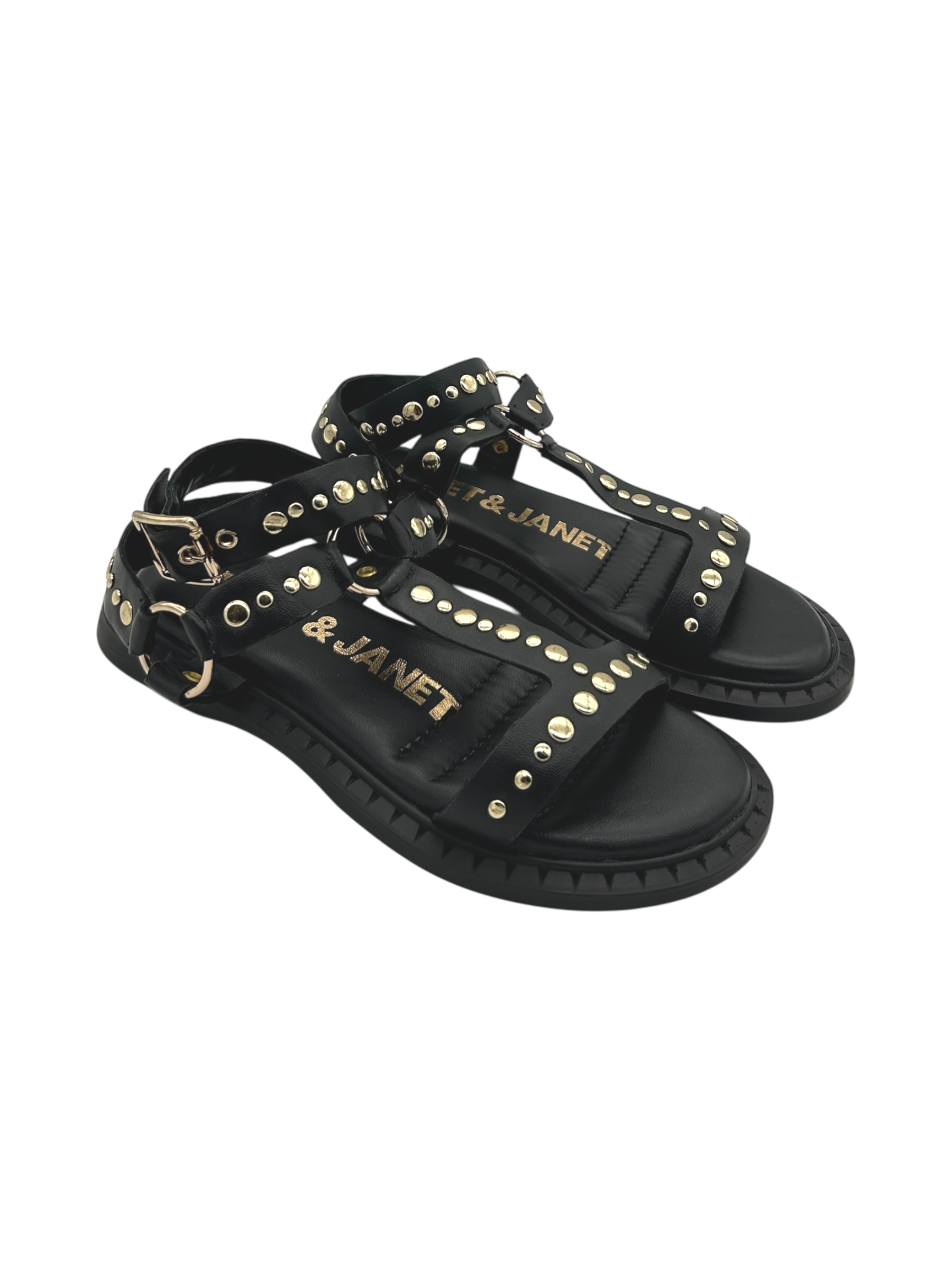 Sandalo pelle donna Janet & Janet Nero - J 143 -