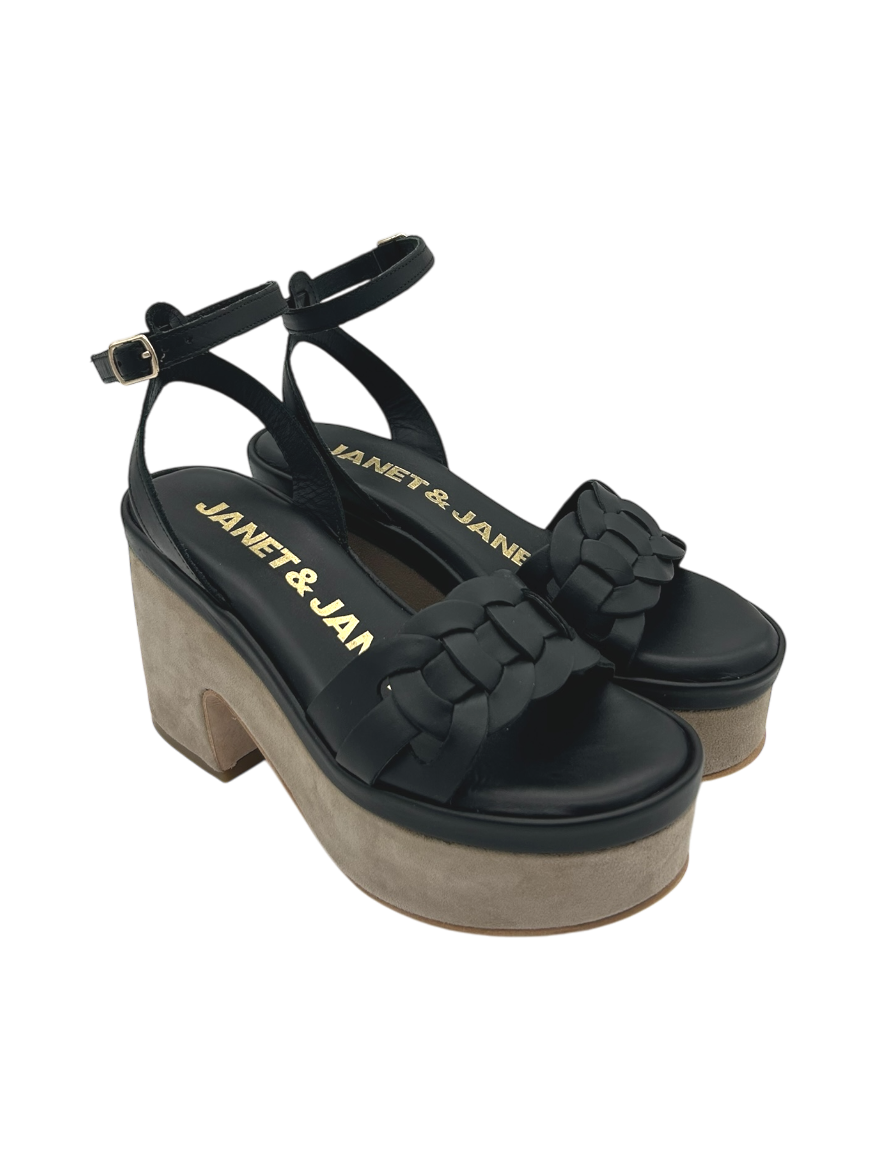 Sandalo pelle donna Janet & Janet Nero - J 152 -