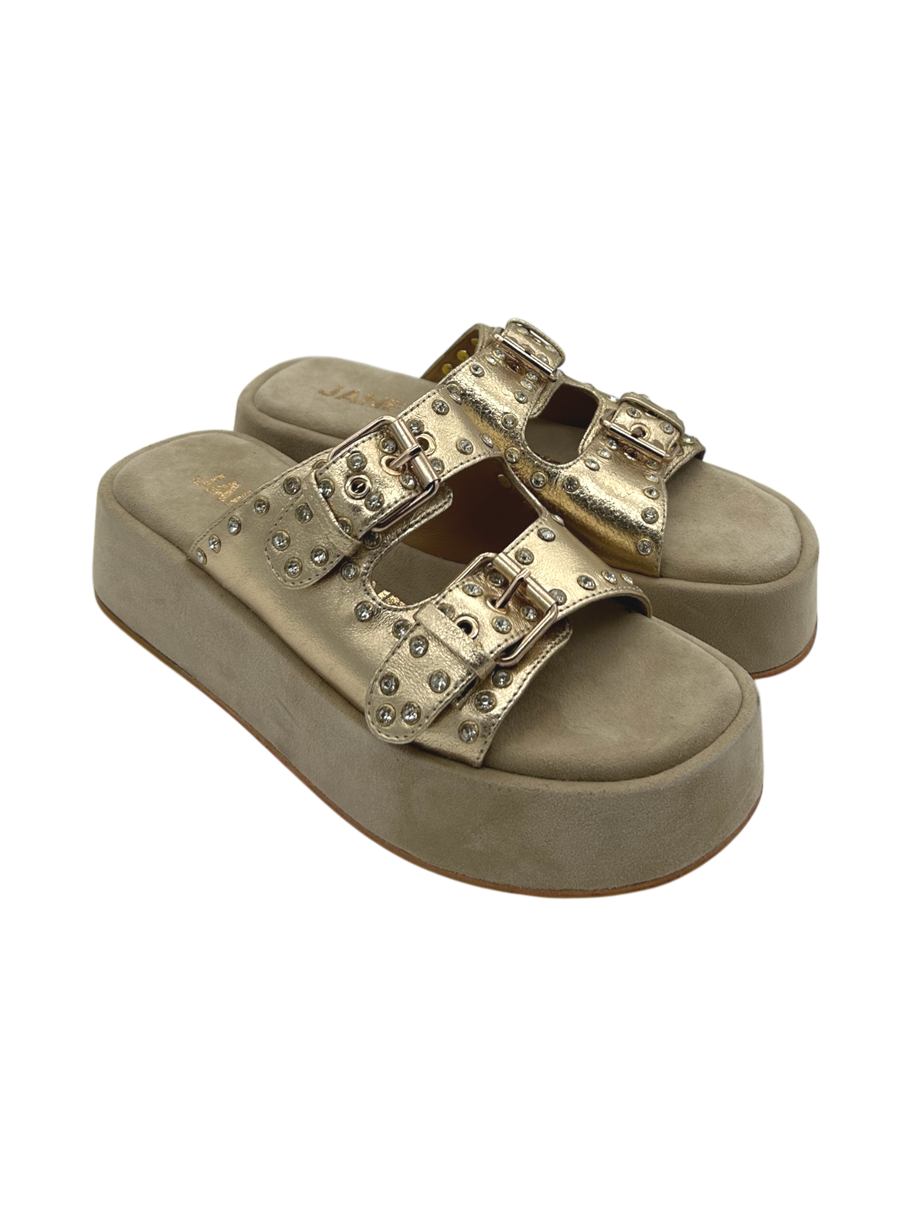 Sandalo pelle donna Janet & Janet Gold - J 116 -