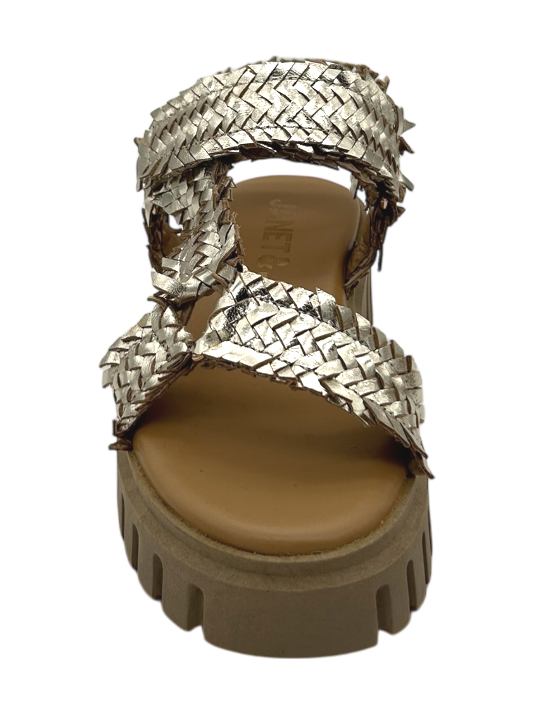 Sandalo pelle donna Janet & Janet Gold - J 118 -