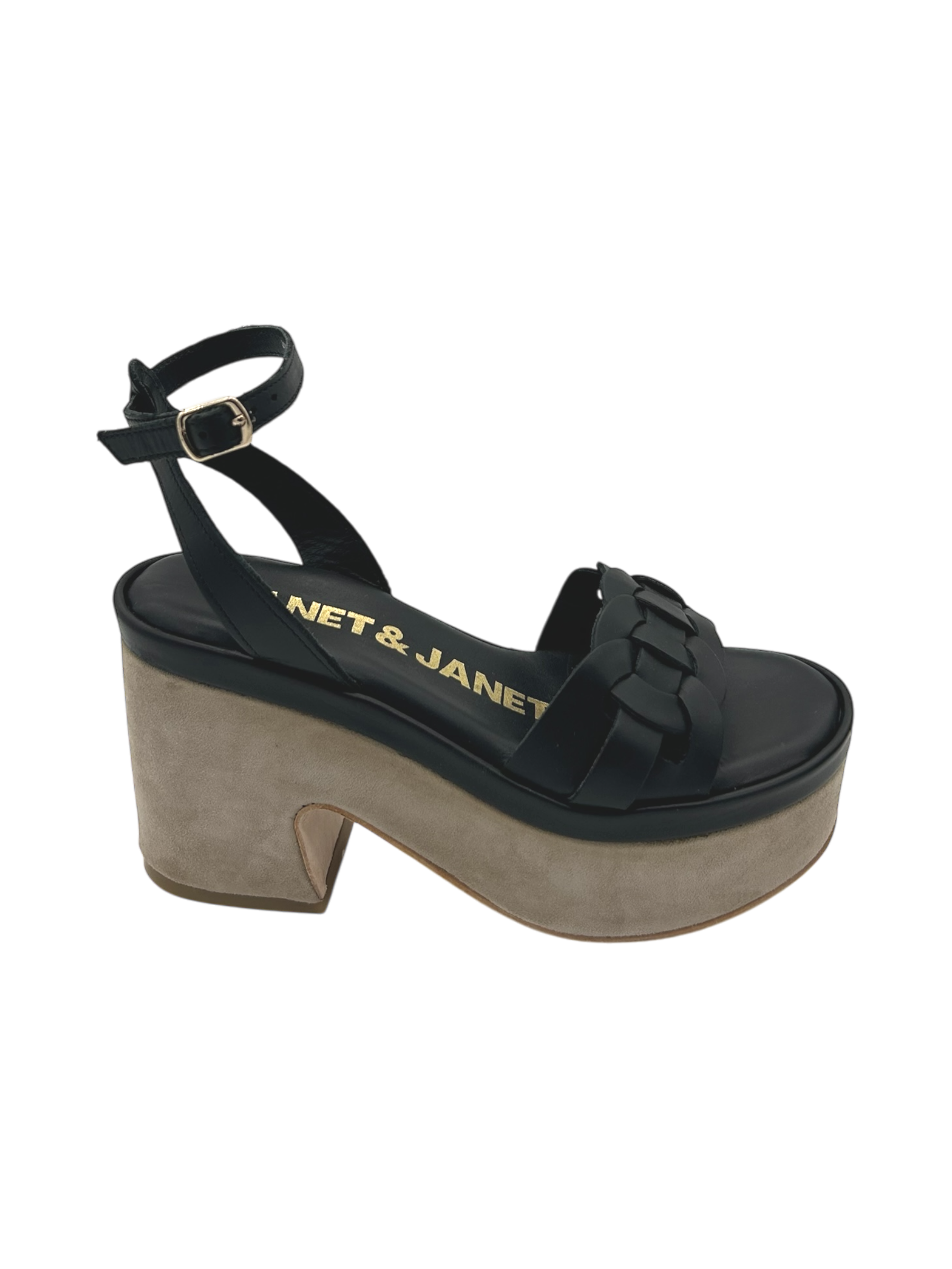 Sandalo pelle donna Janet & Janet Nero - J 152 -