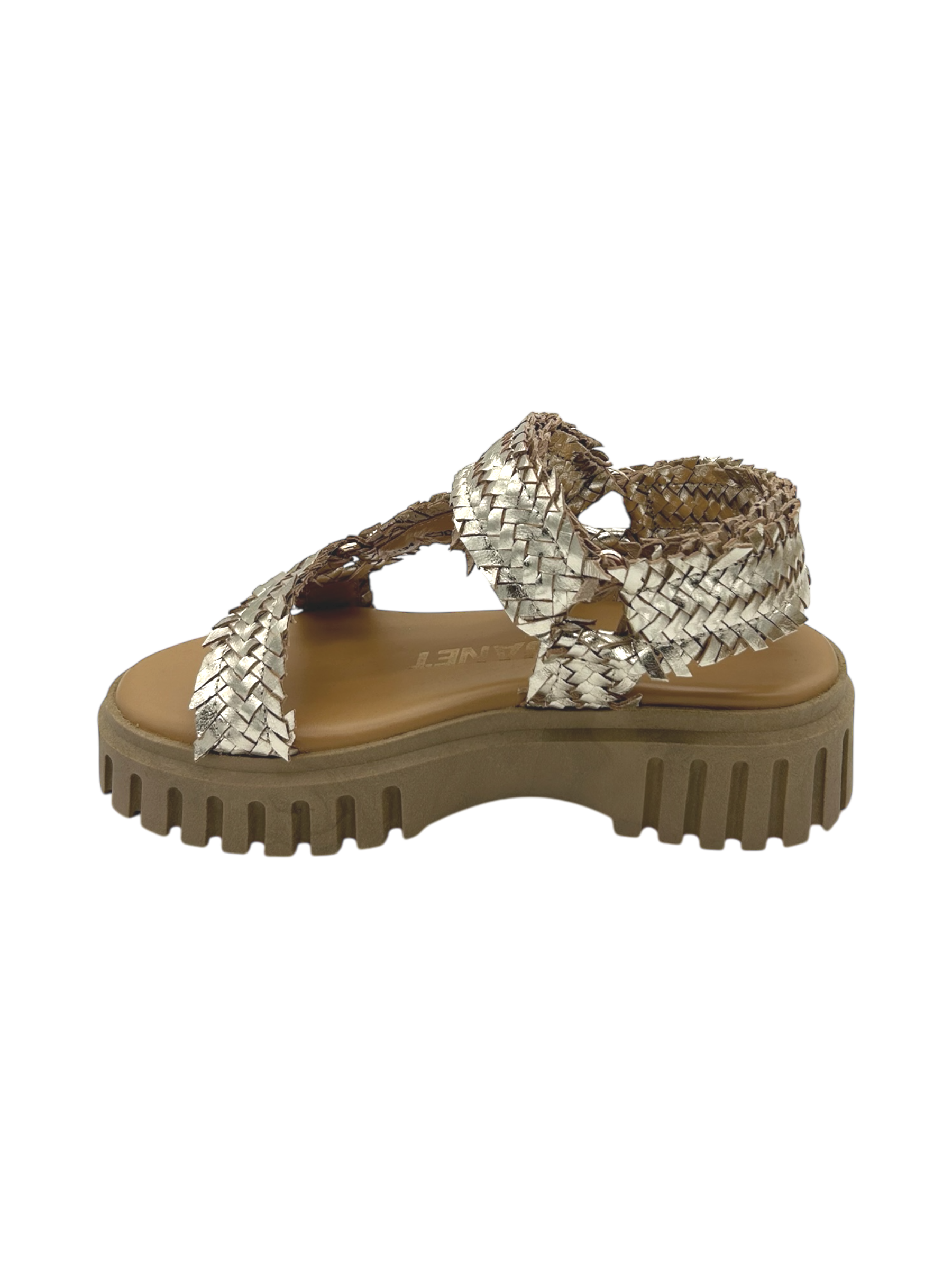 Sandalo pelle donna Janet & Janet Gold - J 118 -