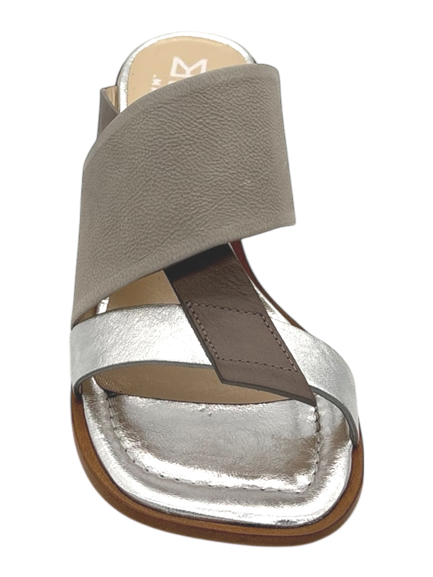 Sandalo pelle donna Malloni Argento-tortora -X26E30608-