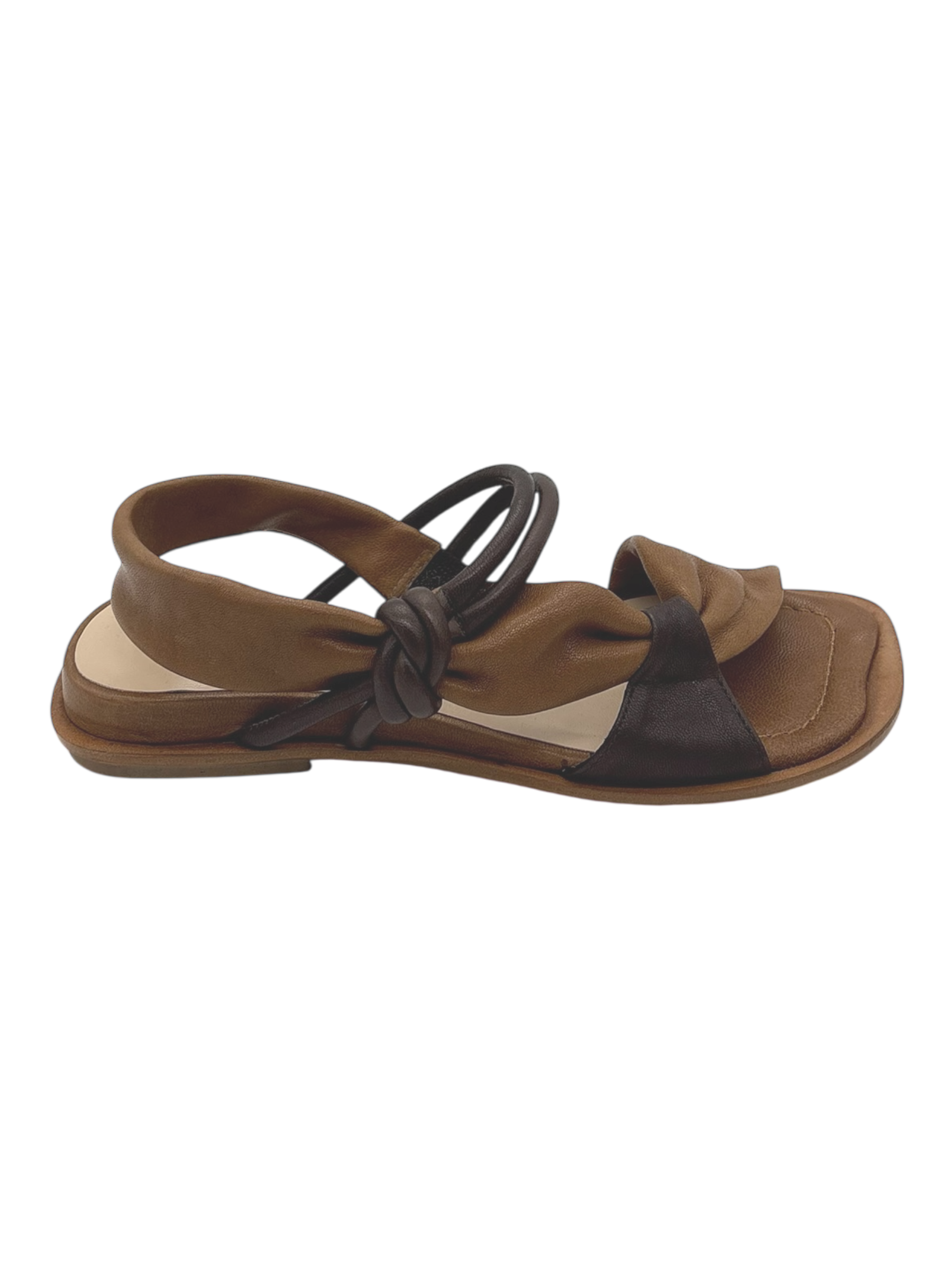 Sandalo pelle donna Malloni Tabacco-caffè -X26E25129-