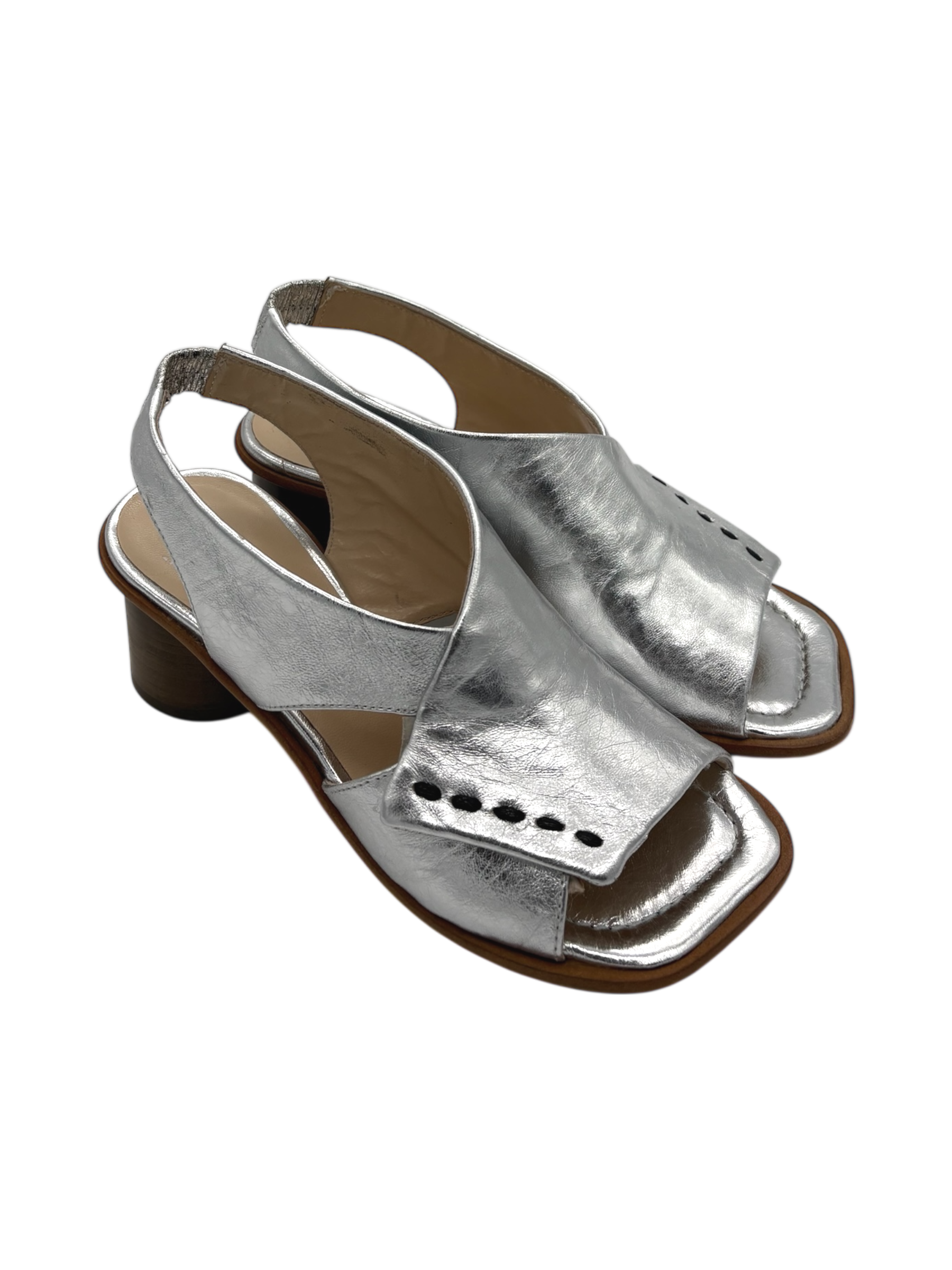 Sandalo pelle donna Malloni Argento -X26E30613-