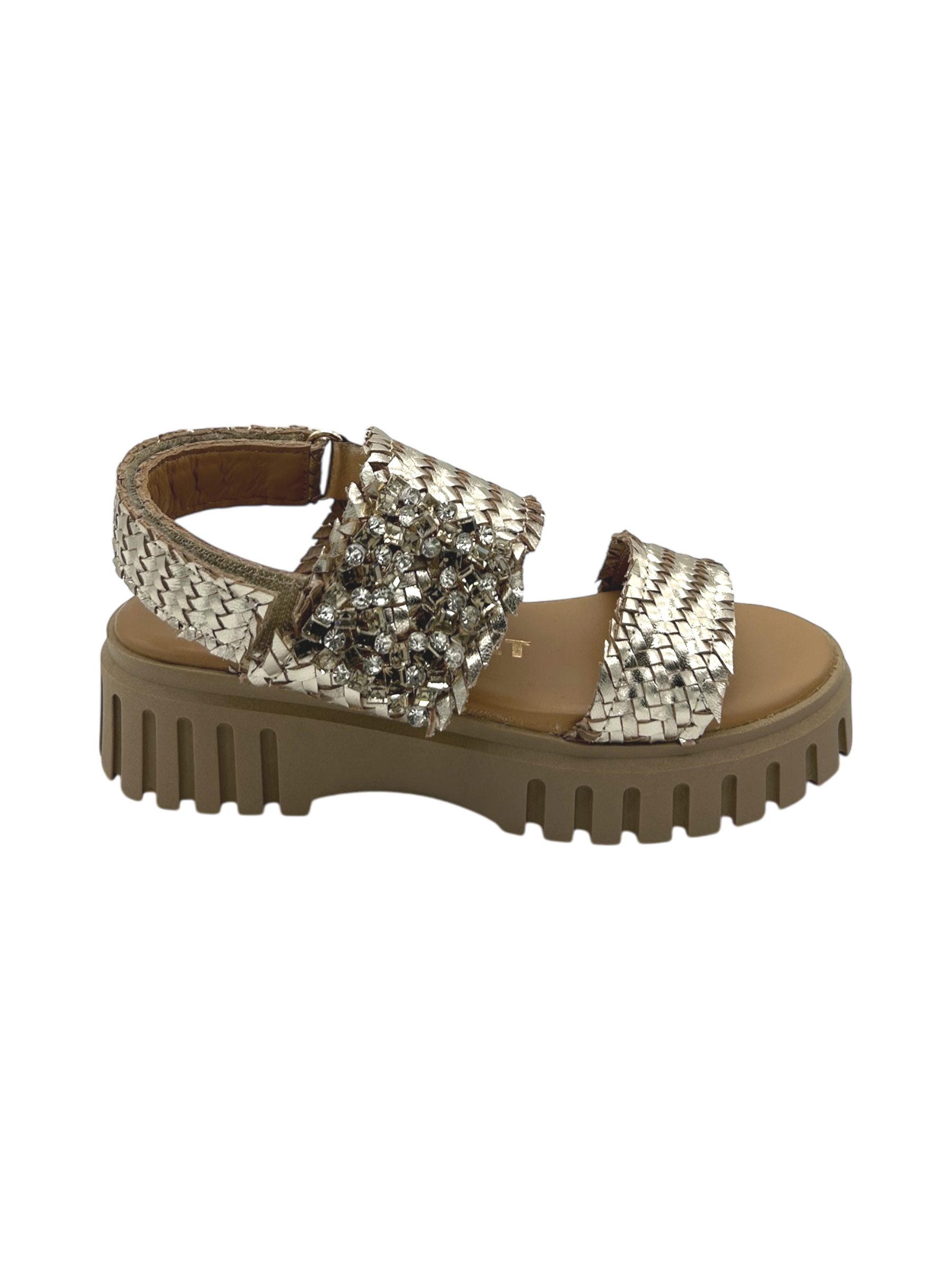 Sandalo pelle donna Janet & Janet Gold - J 117 -