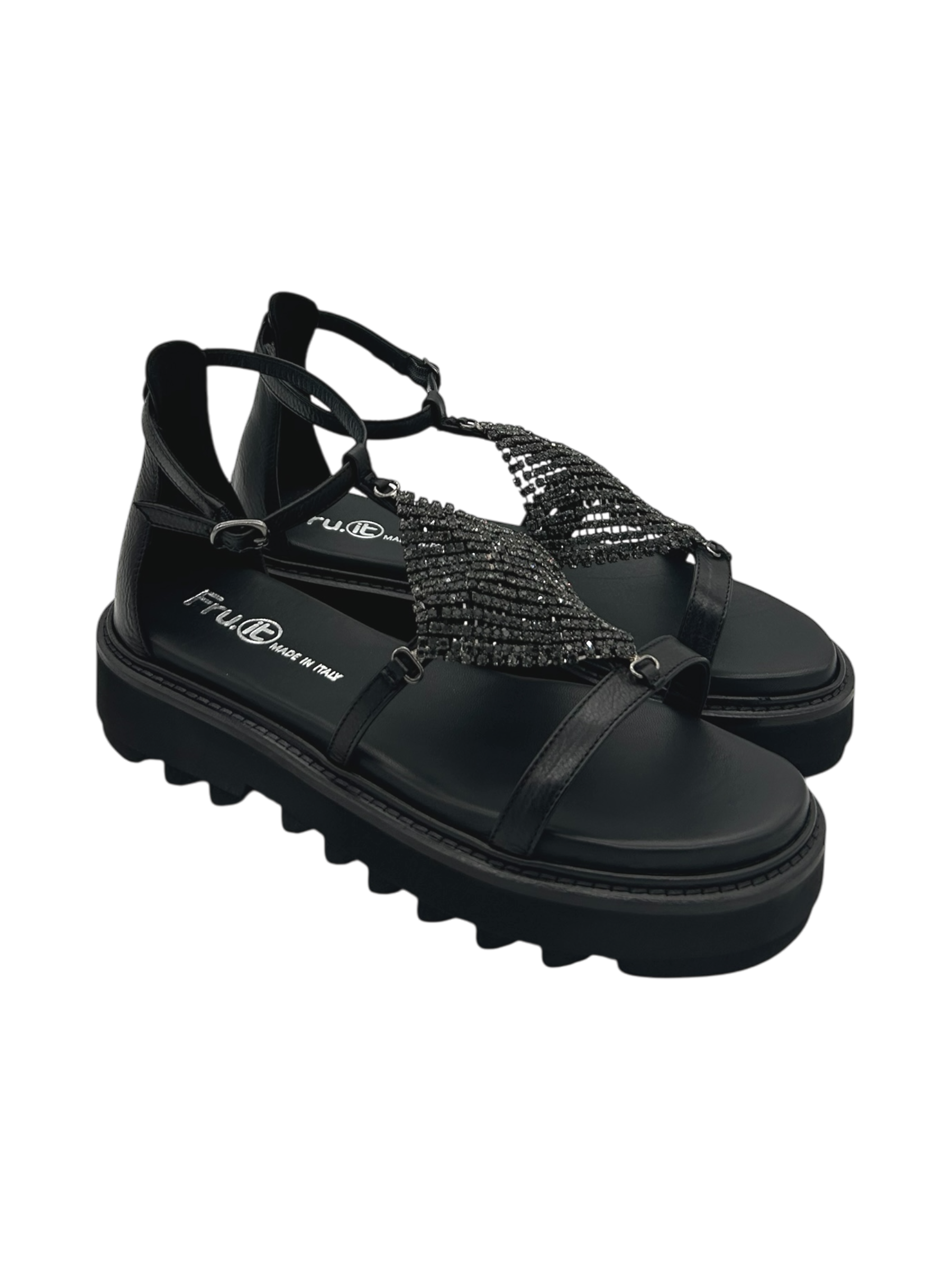 Sandalo pelle donna FRU.IT Black - 9163 -