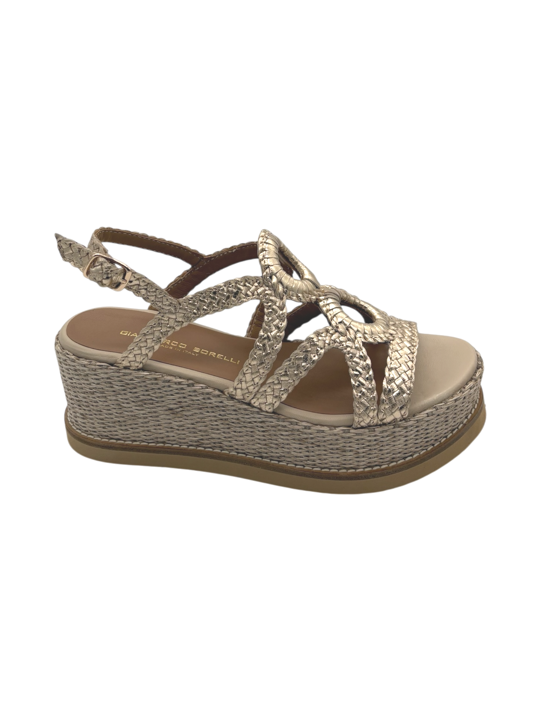 Sandalo pelle donna GIANMARCO SORELLI Gold -12270 Jil-