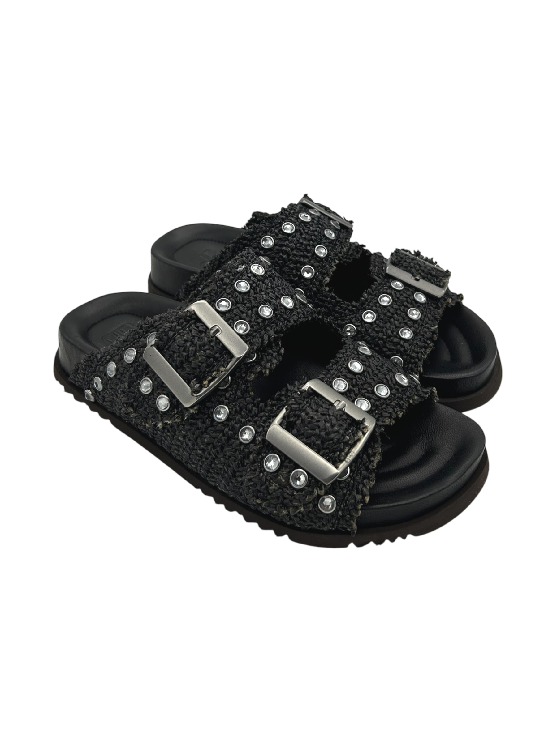 Sandalo Black Rose by Zoe raffia Nero - New Youker 03 -