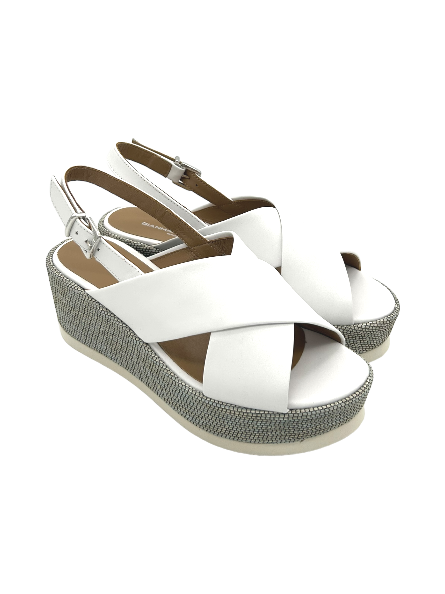 Sandalo pelle donna GIANMARCO SORELLI Jil Bianco - 2153 -