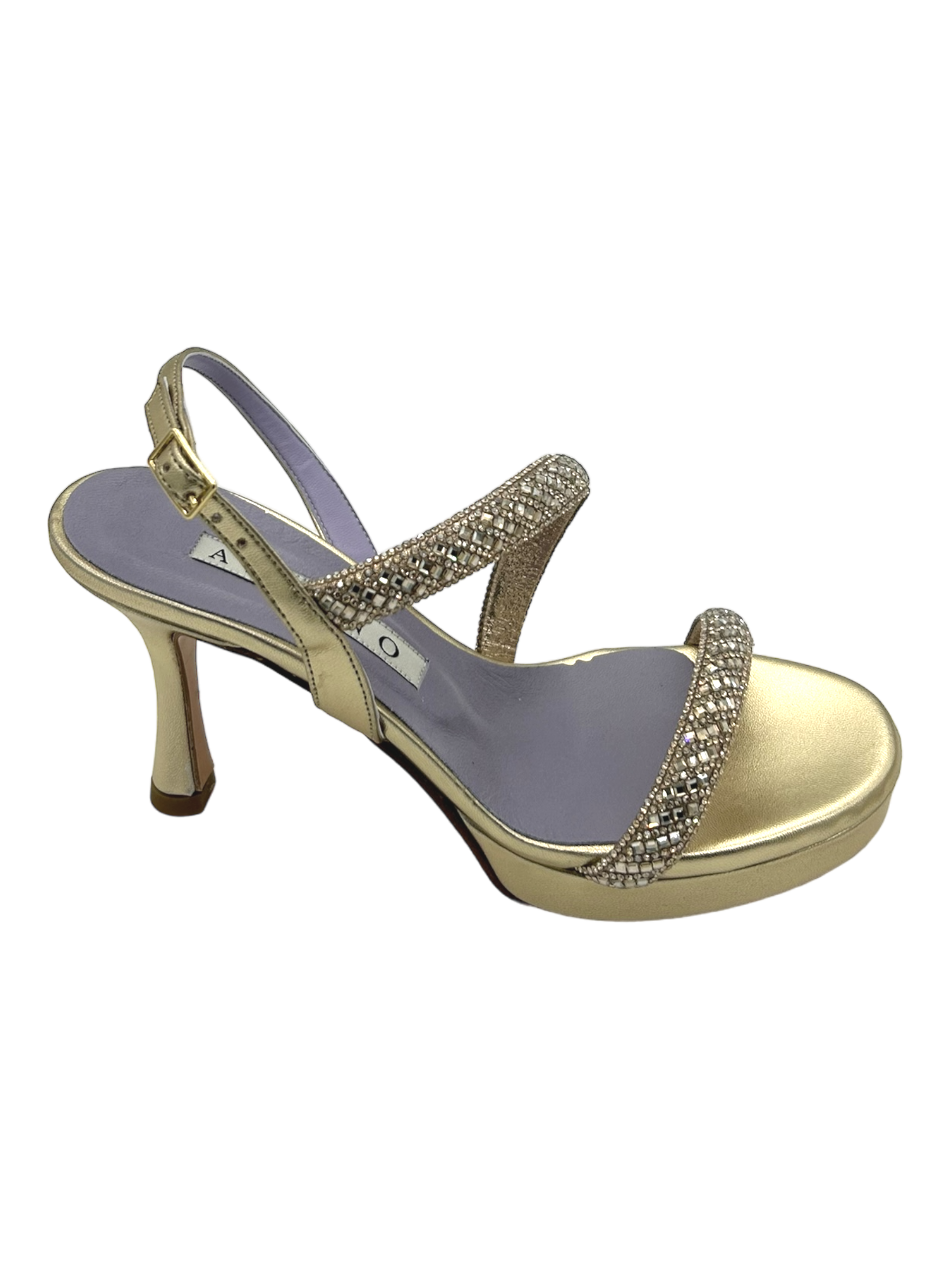 Sandalo donna ALBANO Metallizzato Platino - 5231 -