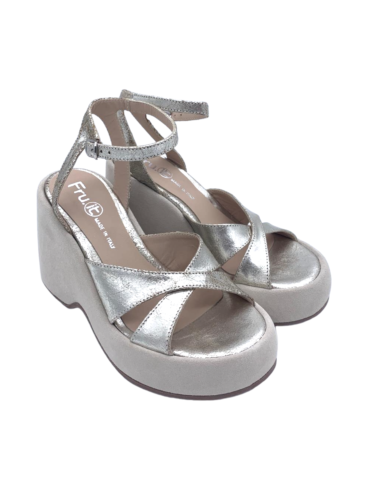 Sandalo donna FRU.IT Metallizzato Avorio - 8766 -