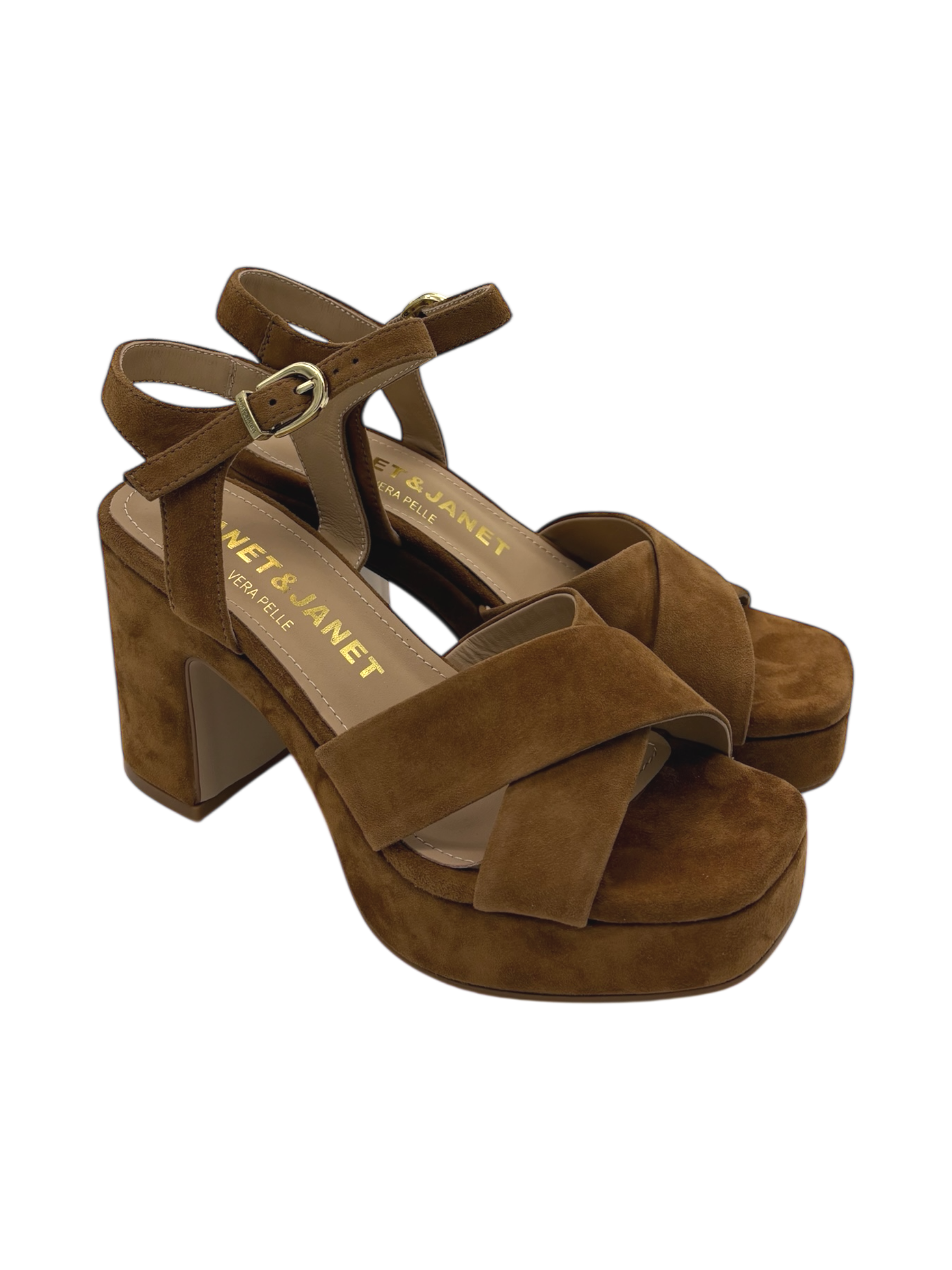 Sandalo pelle donna Janet & Janet Caramel - J 650 -