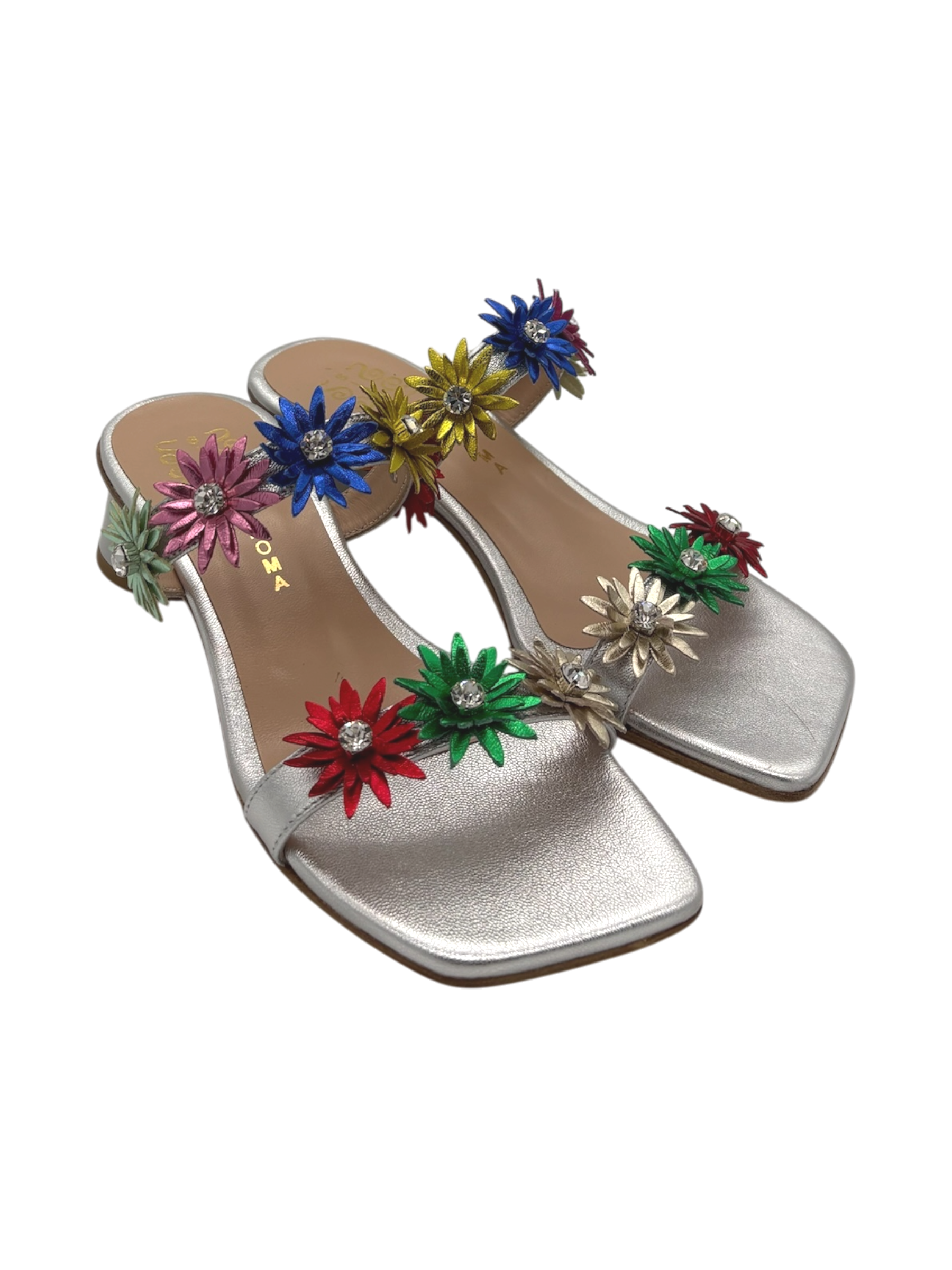 Sandalo donna SIANO VIA ROMA Pelle Argento -040-