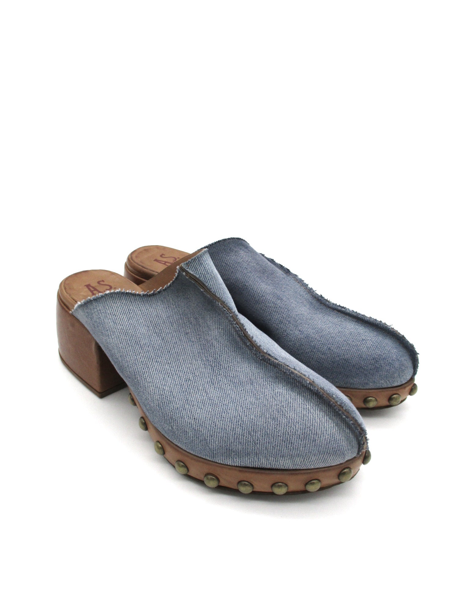 Sandalo in pelle donna As98 Blu Jeans - B36101 -