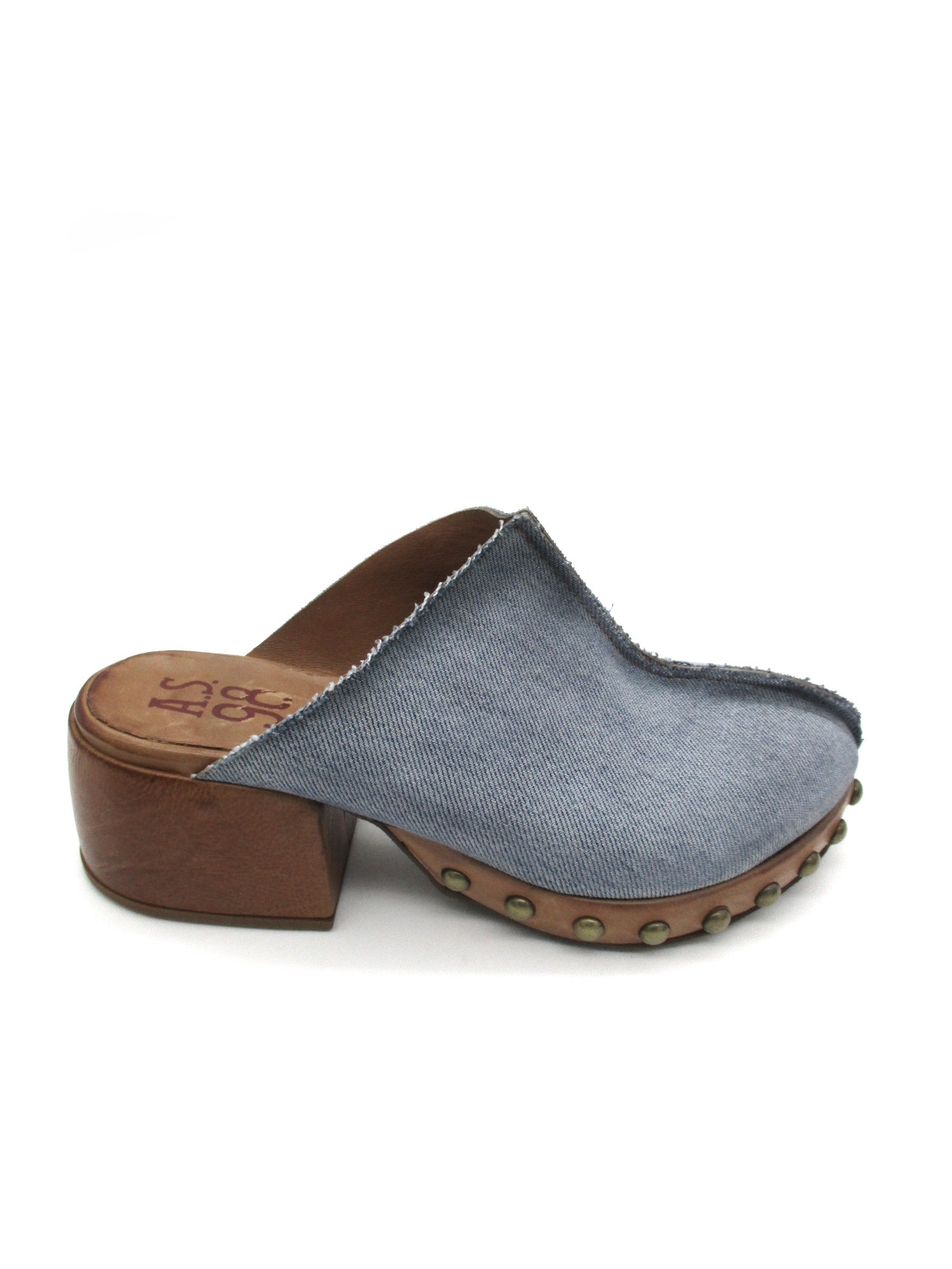 Sandalo in pelle donna As98 Blu Jeans - B36101 -