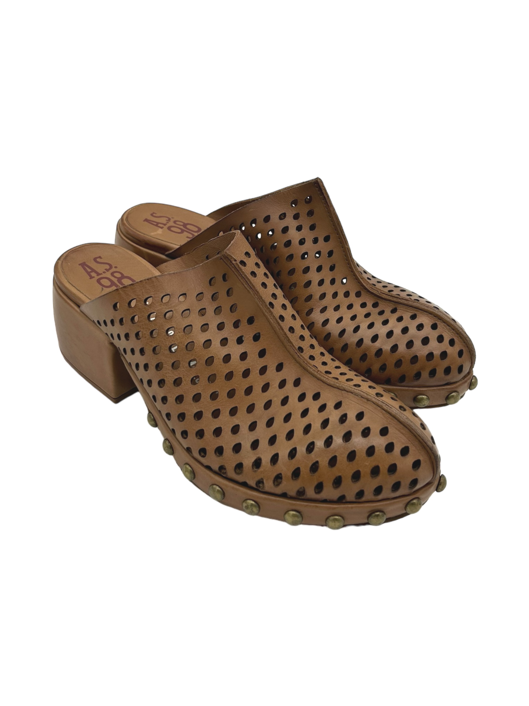 Sandalo in pelle donna As98 Camel - B36103 -