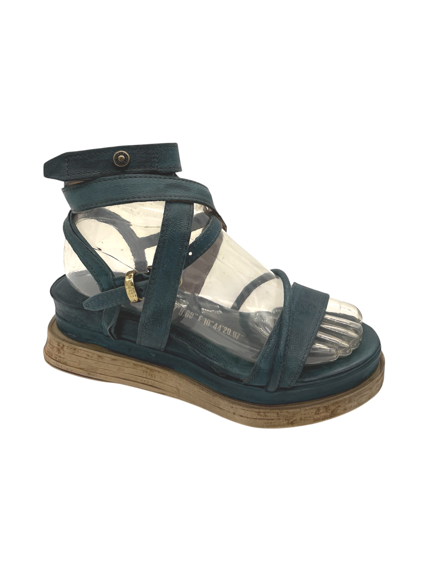 Sandalo in pelle zeppa donna As98 Lagos Teal - A15006 -