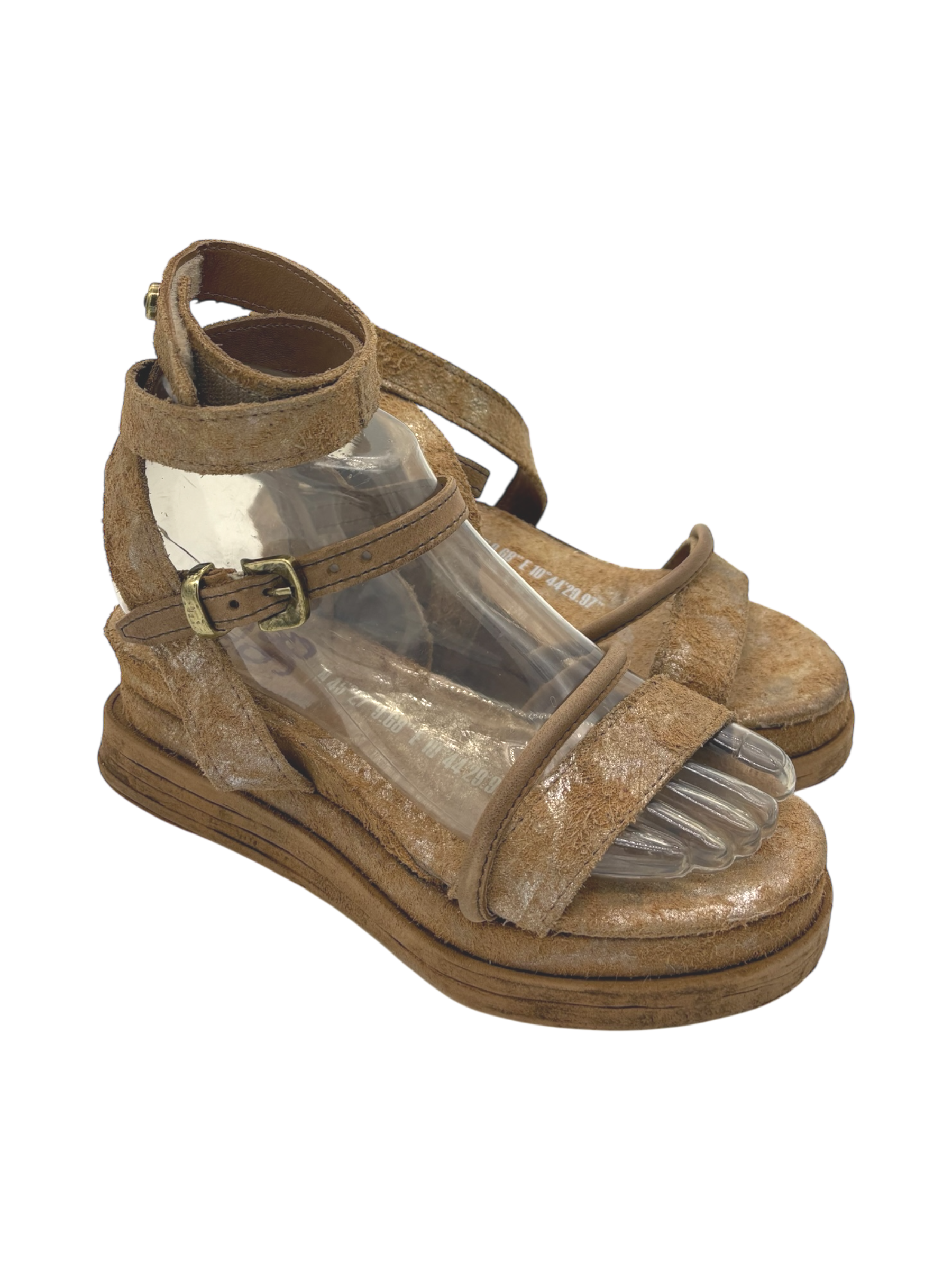 Sandalo in pelle zeppa donna As98 Lagos Miele Tiger - A15006 -