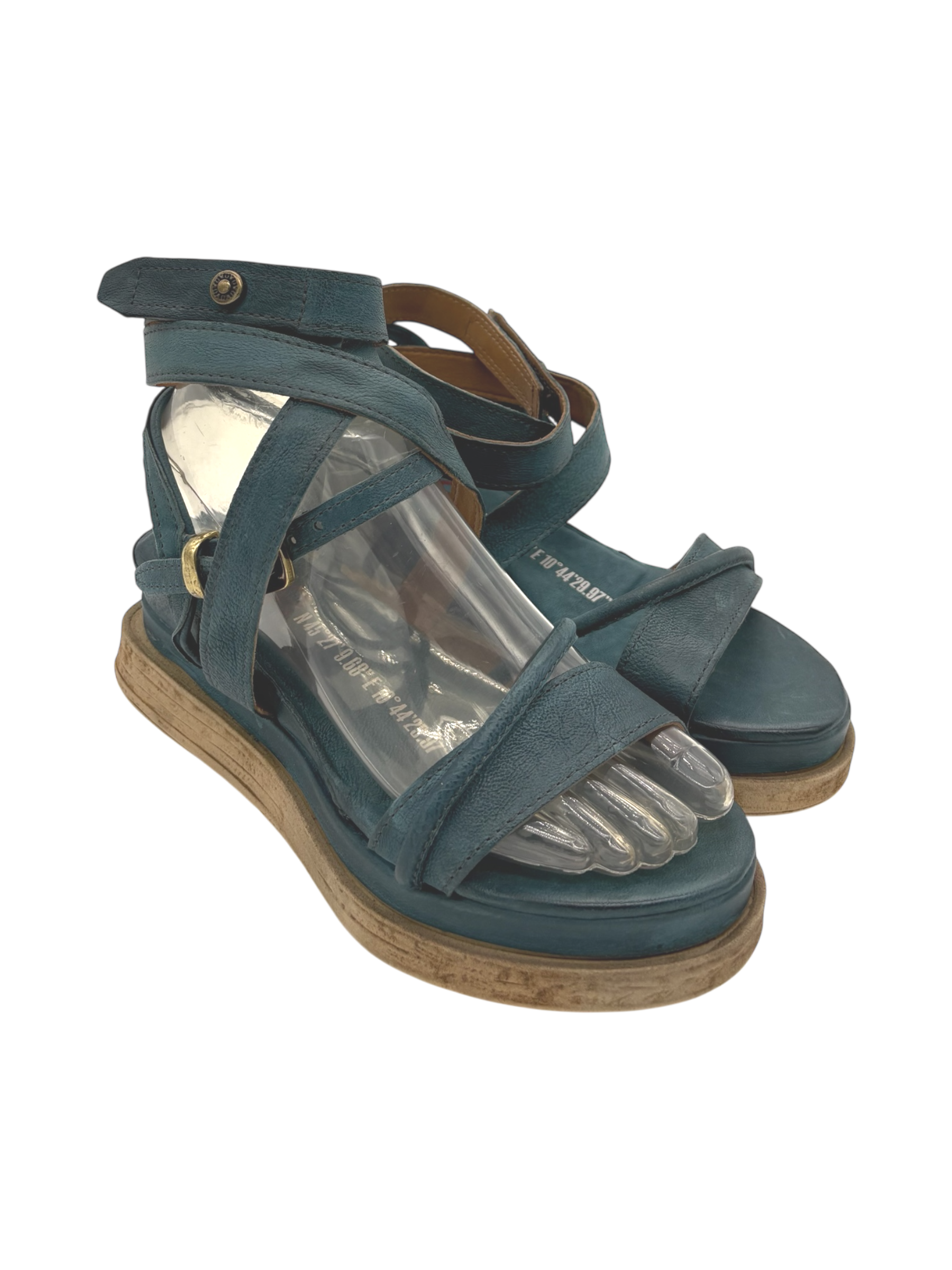 Sandalo in pelle zeppa donna As98 Lagos Teal - A15006 -