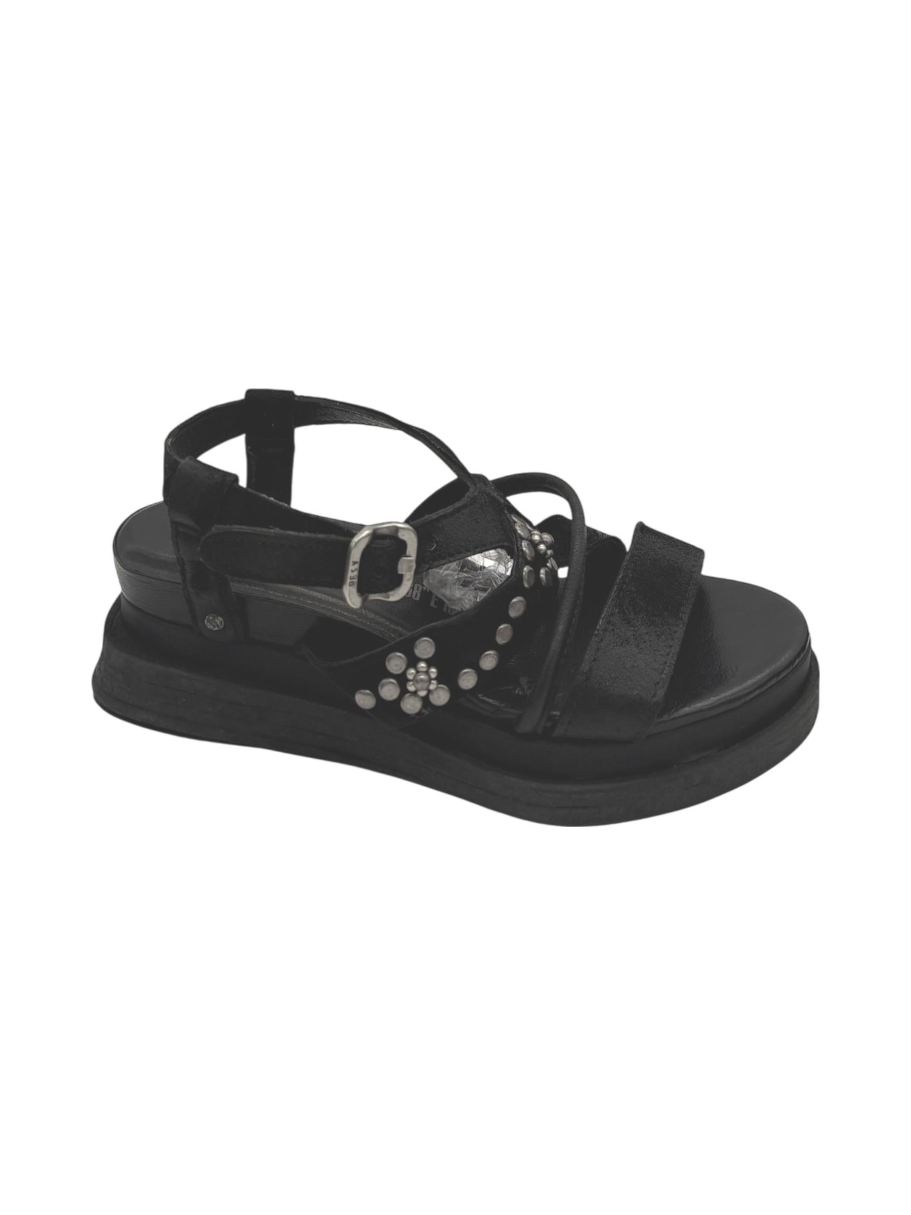 Sandalo in pelle zeppa donna As98 Lagos Black - A15053 -