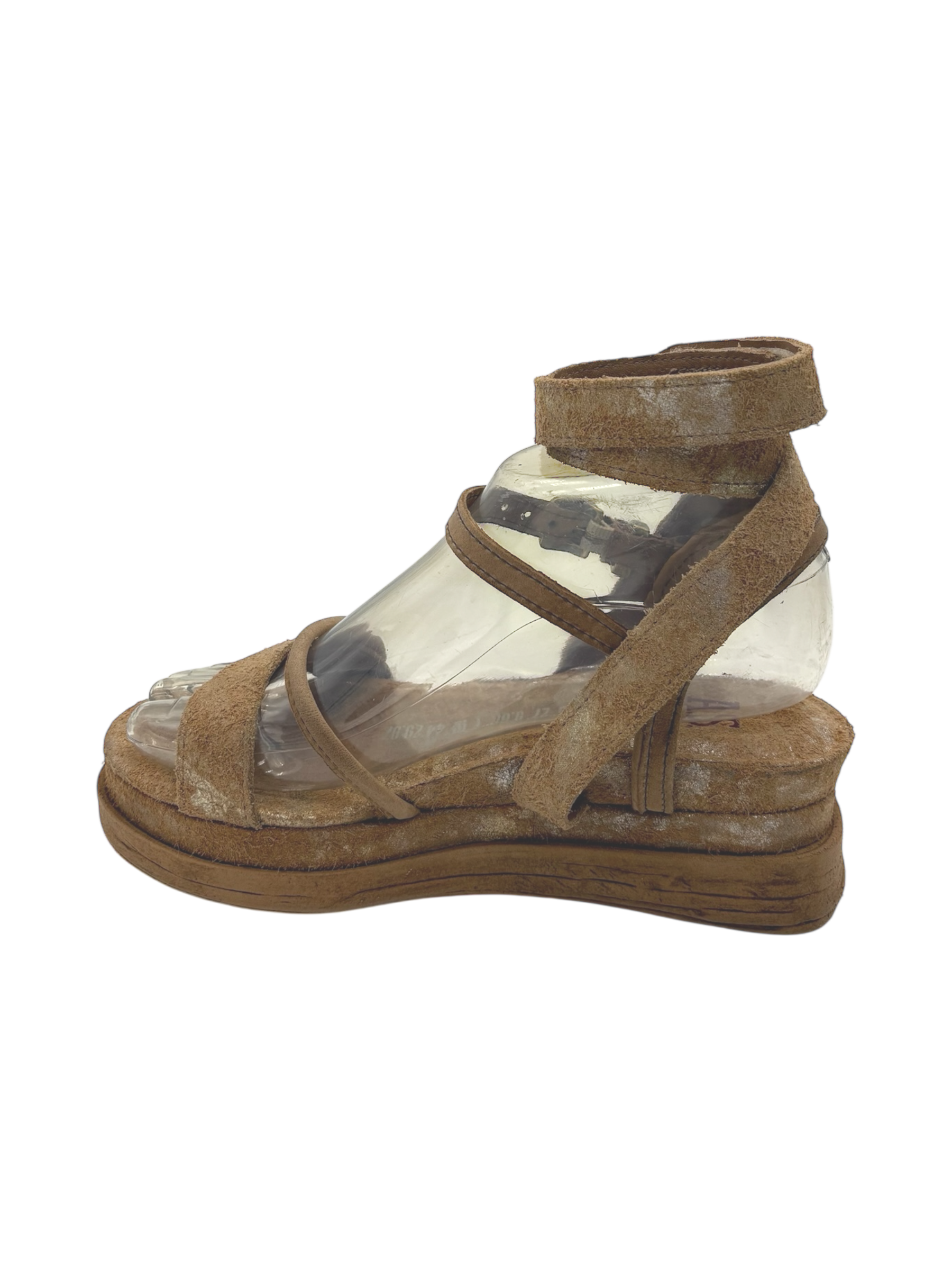 Sandalo in pelle zeppa donna As98 Lagos Miele Tiger - A15006 -