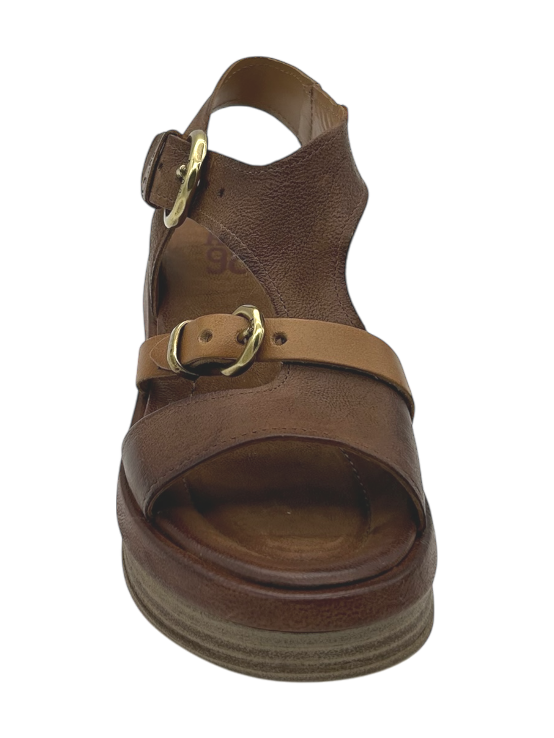 Sandalo in pelle zeppa donna AS98 Calvados   - C02006 -